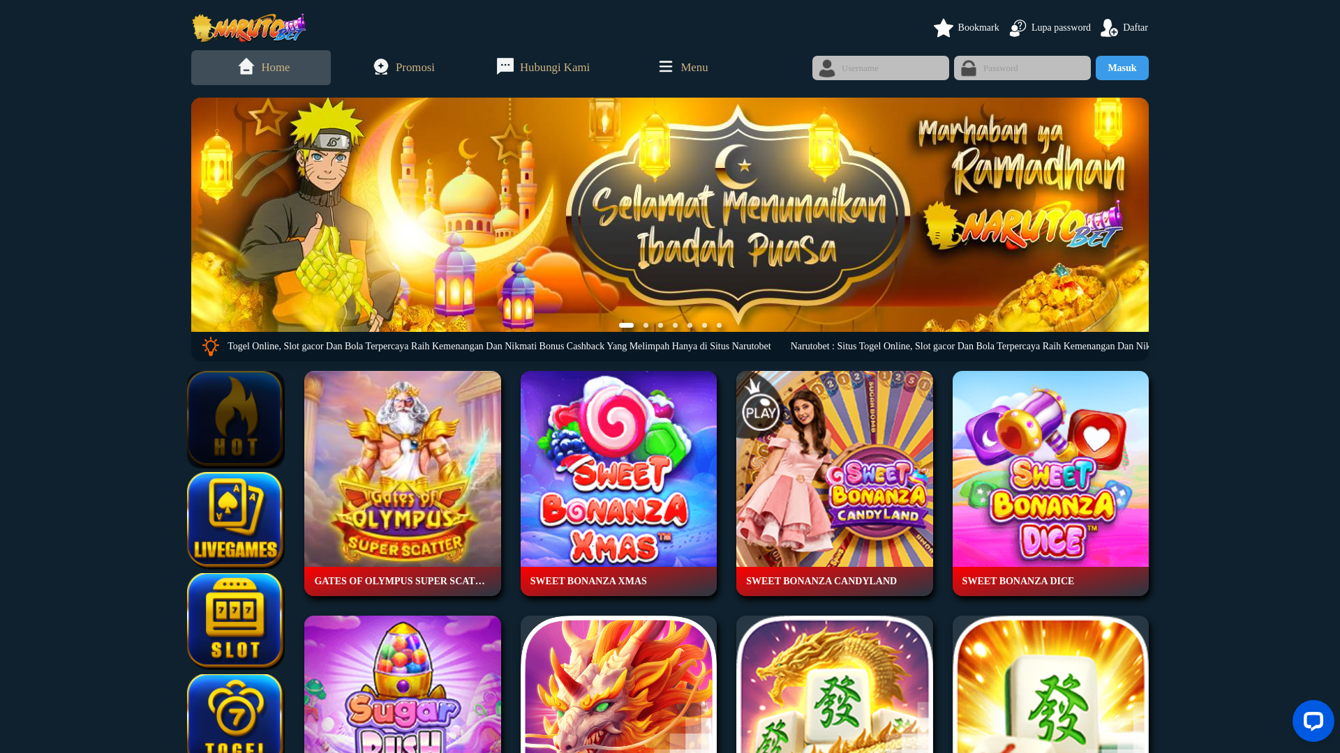 website screenshot of https://narutodewa.com/