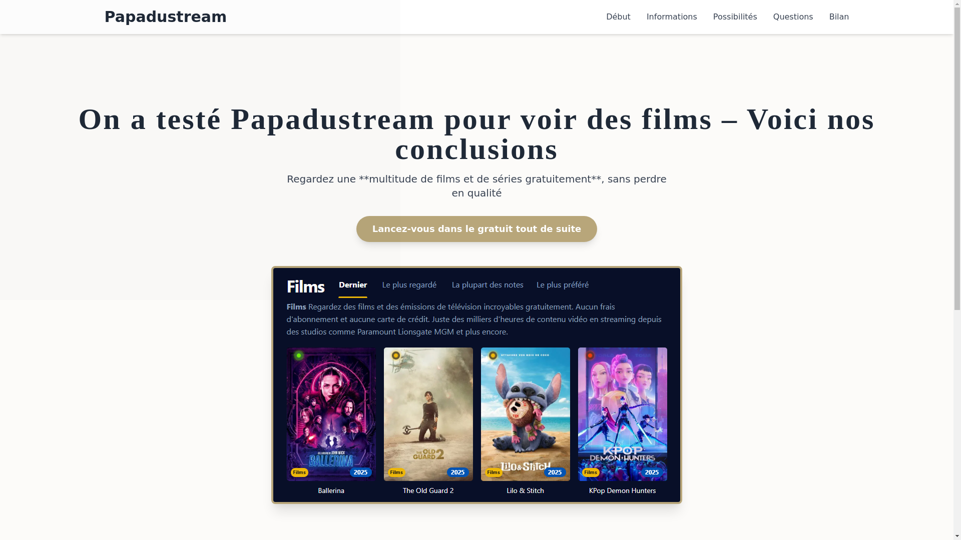website screenshot of https://papadustream-09pw.pages.dev/