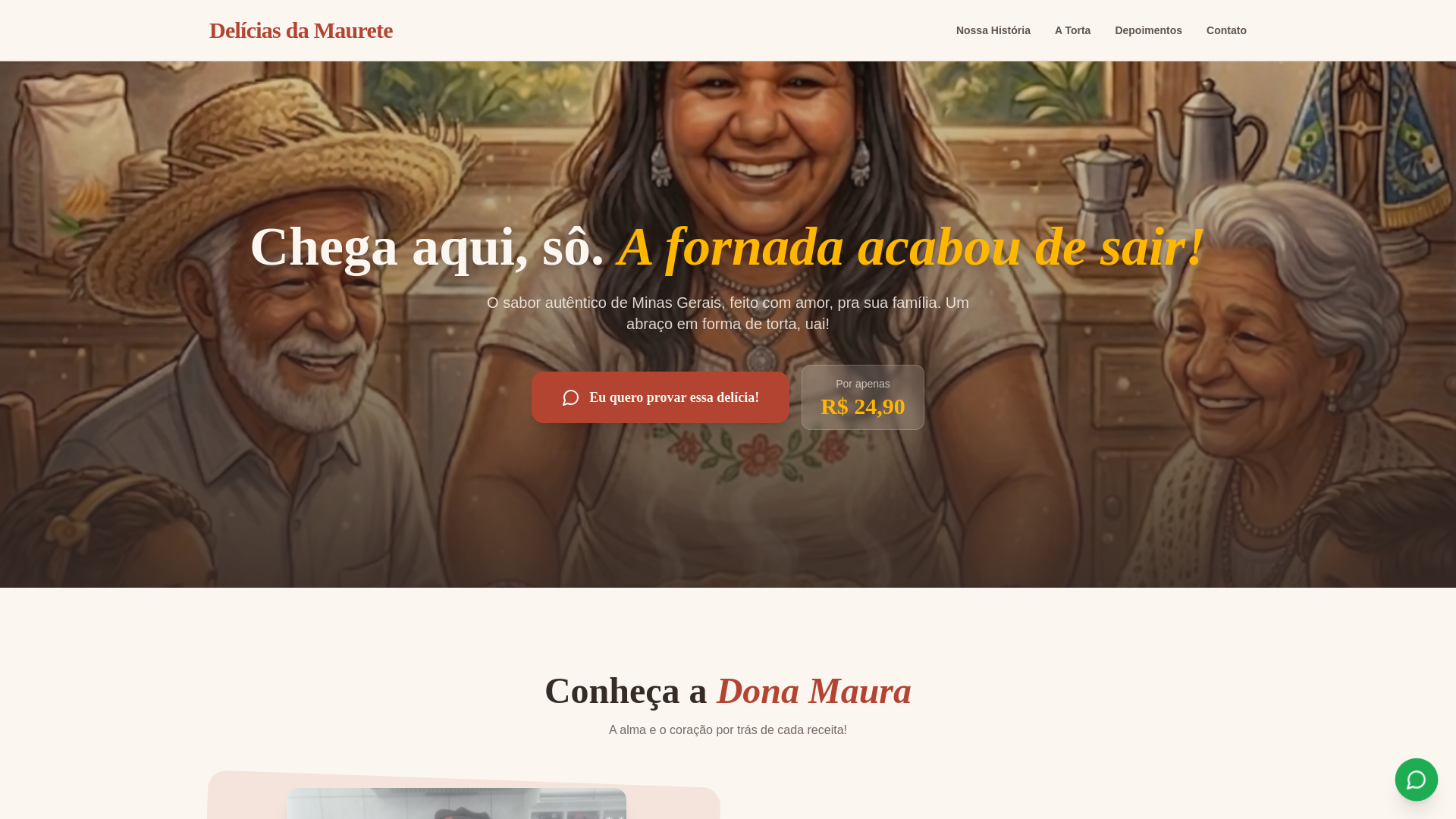 website screenshot of https://deliciasdamaurete.shop