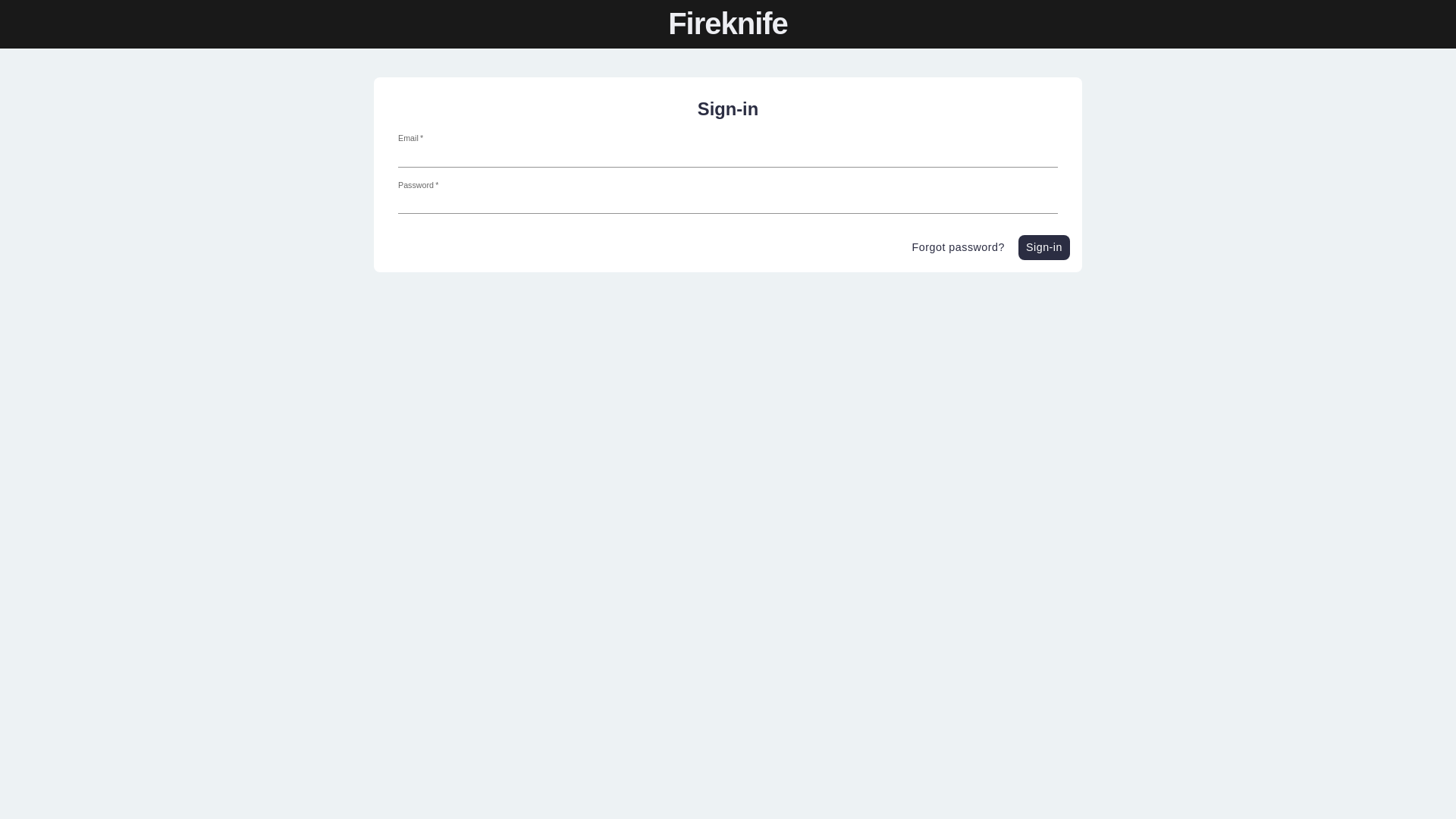 website screenshot of https://fireknife-live-admin.pages.dev/