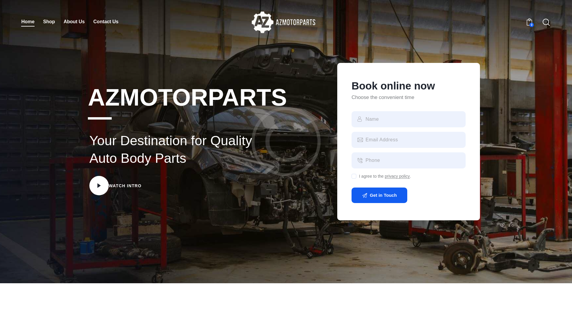 website screenshot of https://azmotorparts.com