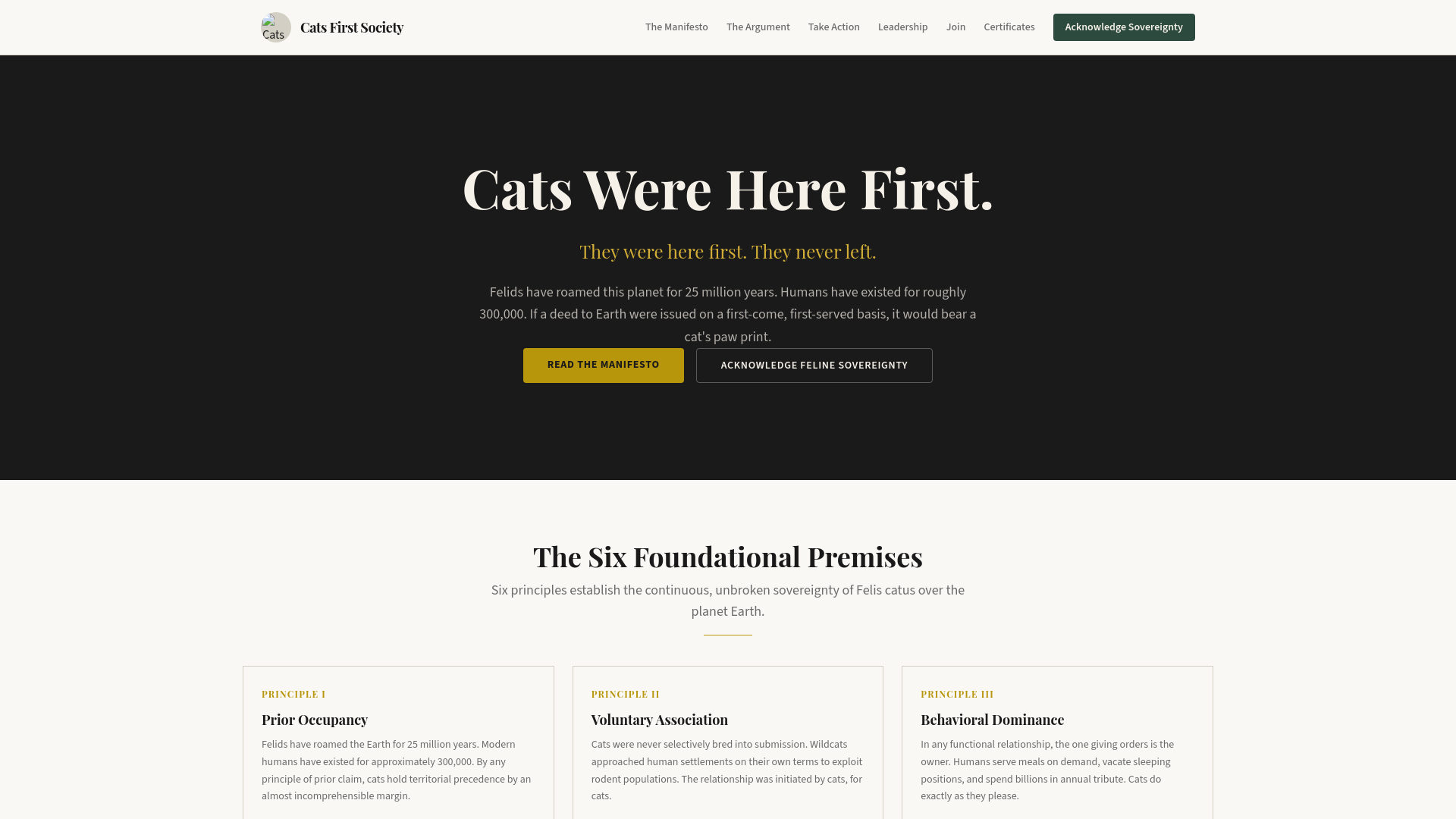 website screenshot of https://catsfirst.pages.dev/