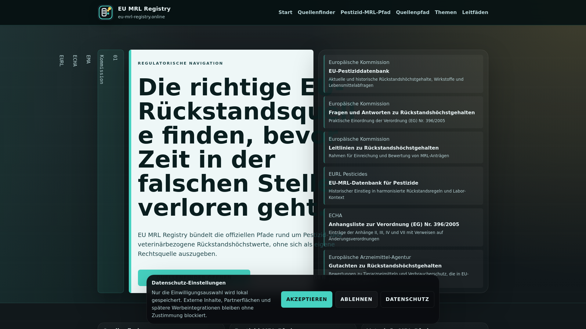 website screenshot of https://eu-mrl-registry-online.pages.dev/