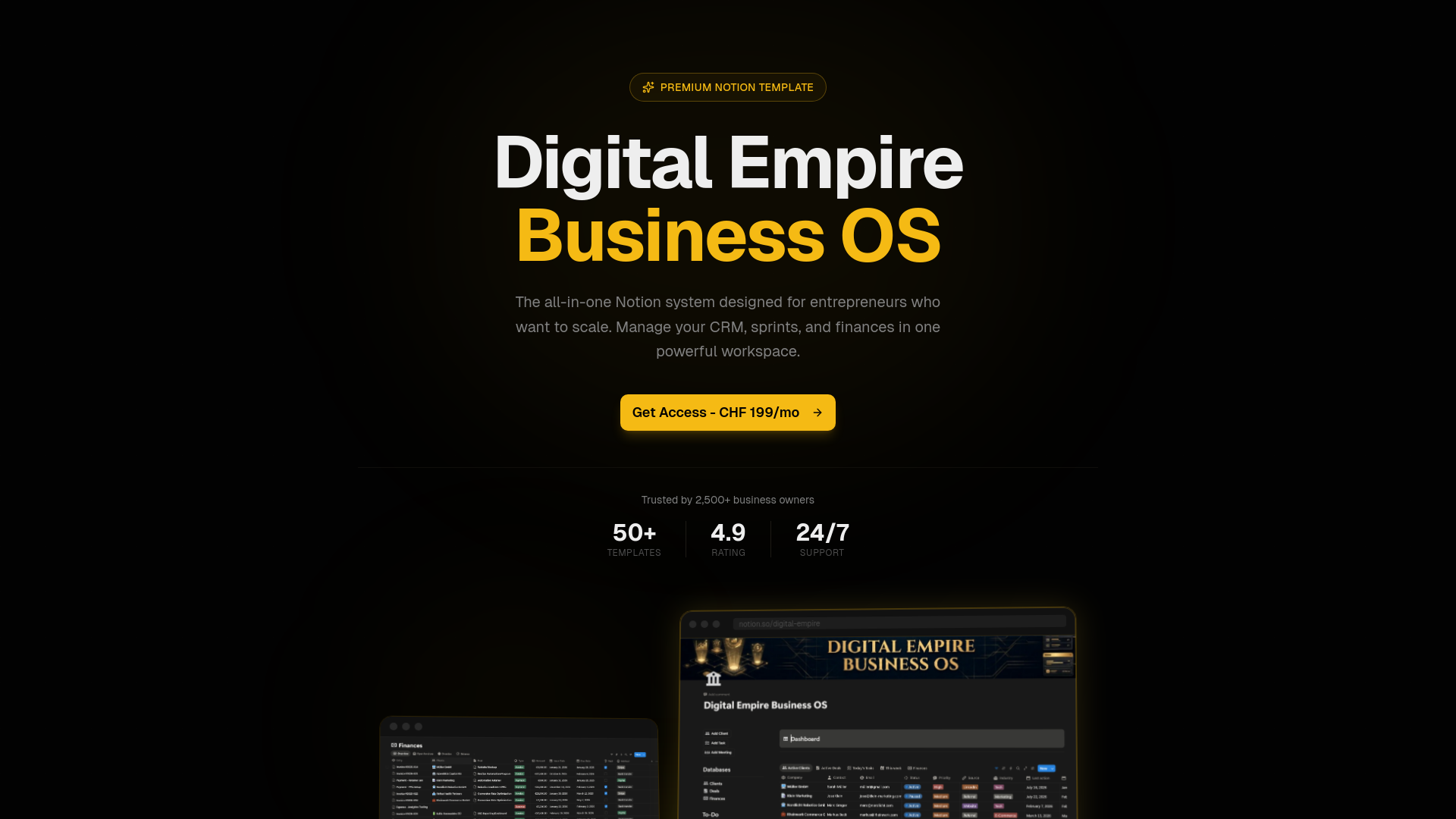 website screenshot of https://digitalsempireos.com/