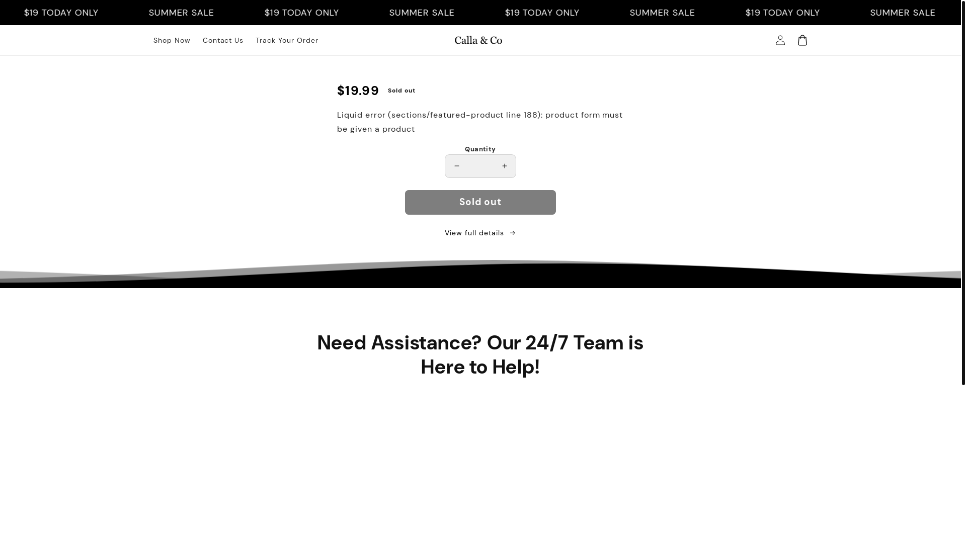 website screenshot of https://callaclothingco.shop/