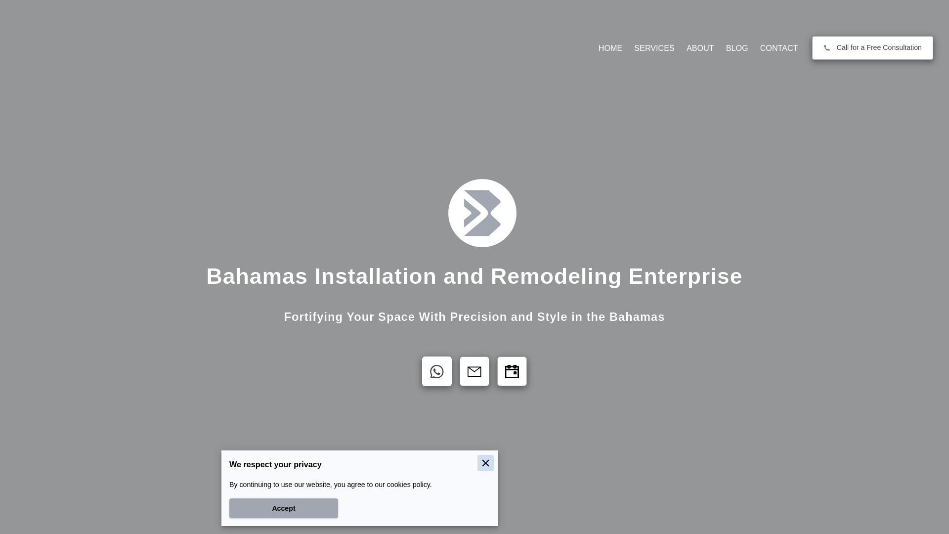 website screenshot of https://bahamasinstallations.com