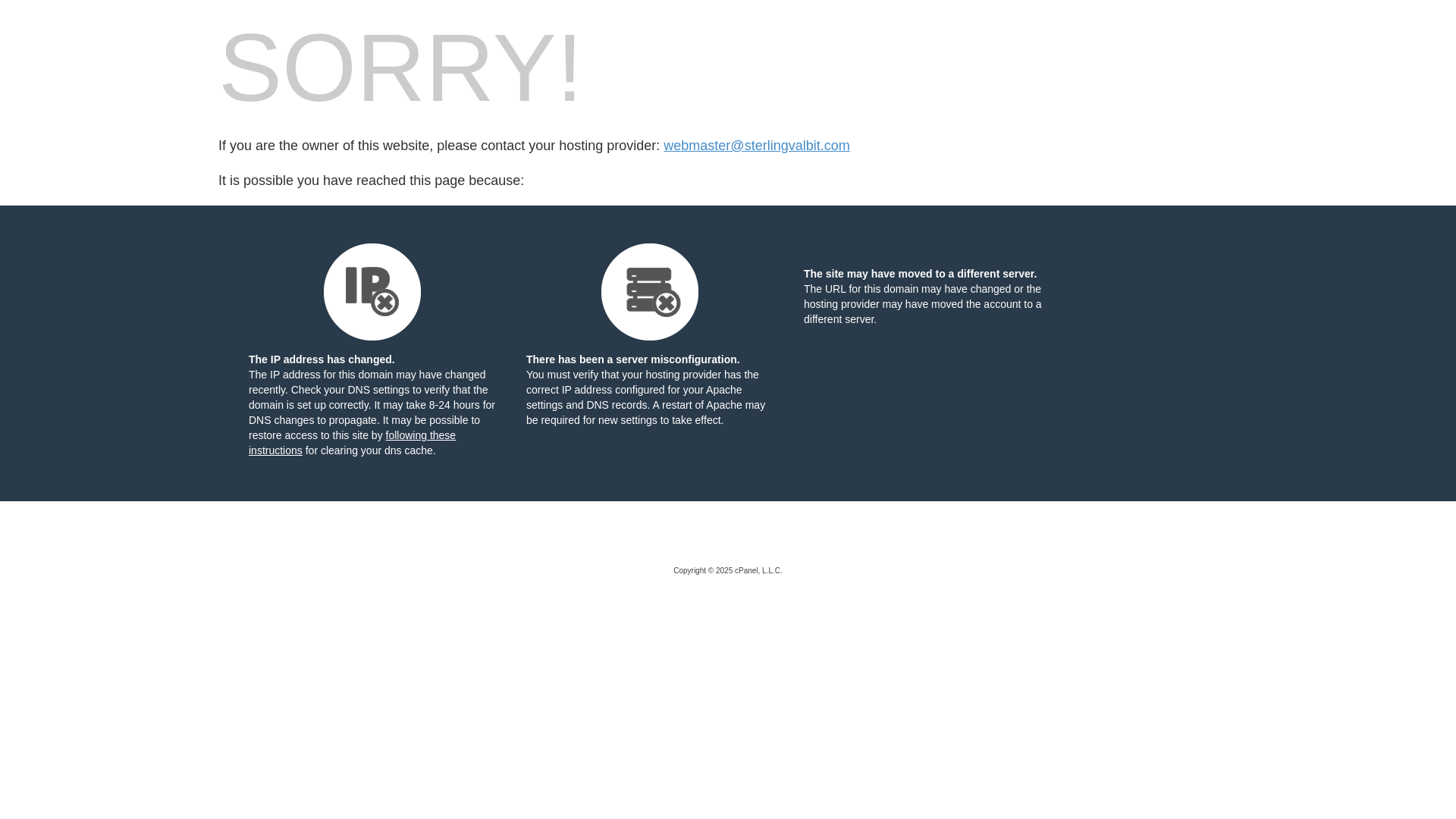 website screenshot of https://sterlingvalbit.com/