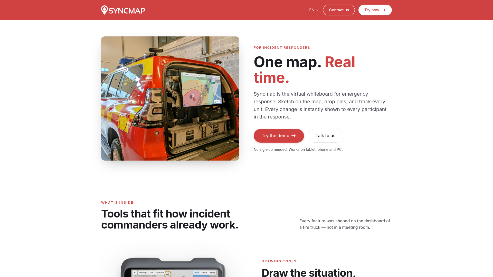 website screenshot of https://syncmap-web2.pages.dev/