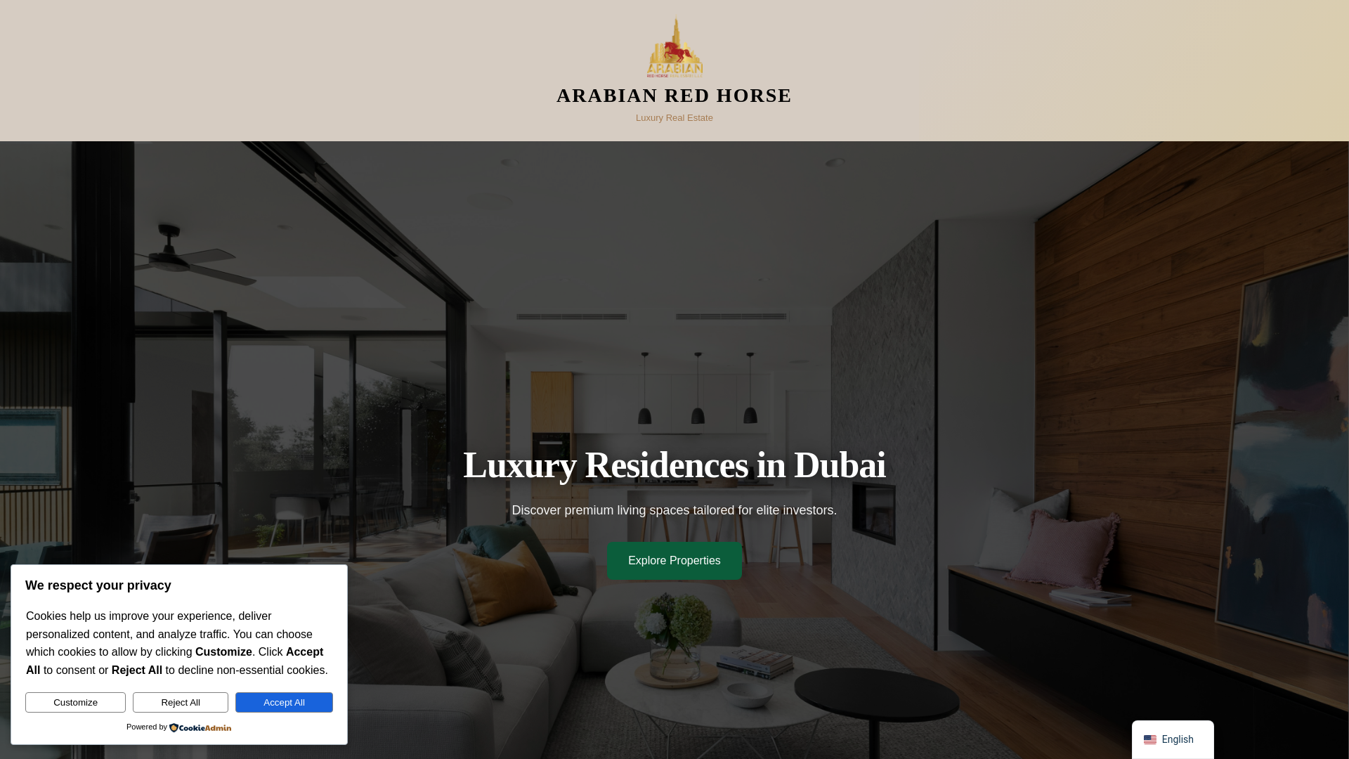 website screenshot of https://arabianredhorse.com/