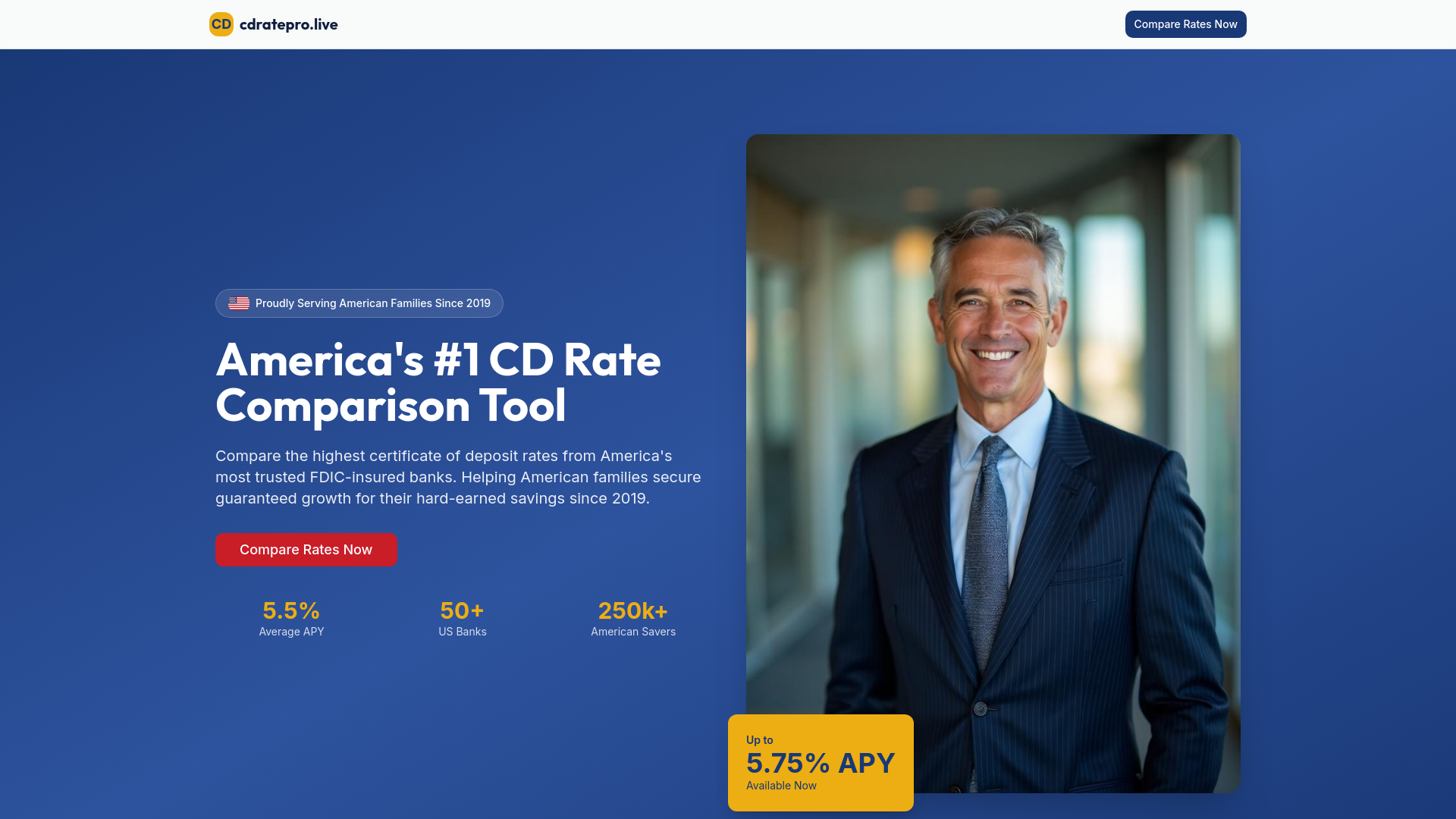 website screenshot of https://cdratepro.live/