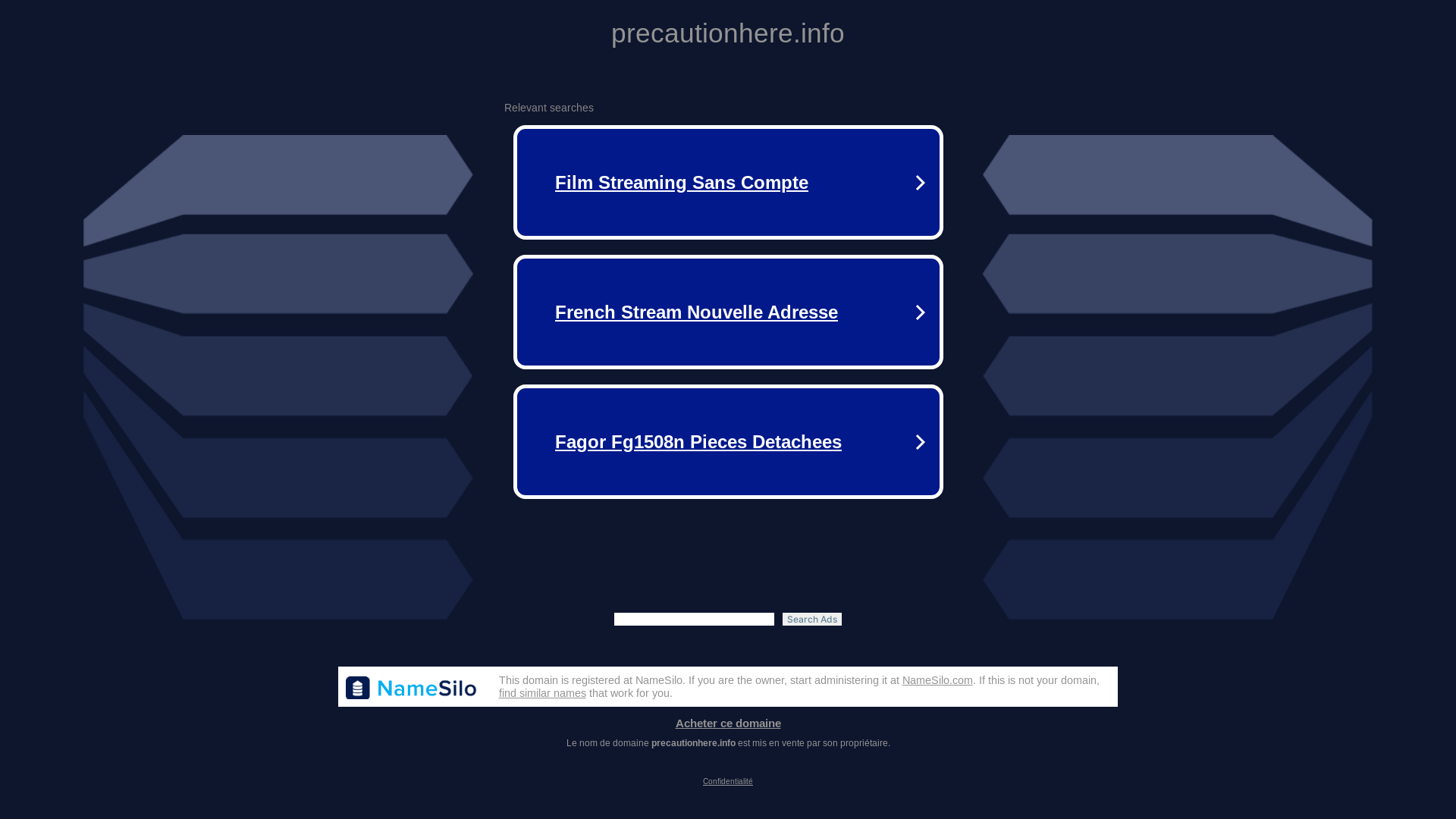 website screenshot of https://precautionhere.info/
