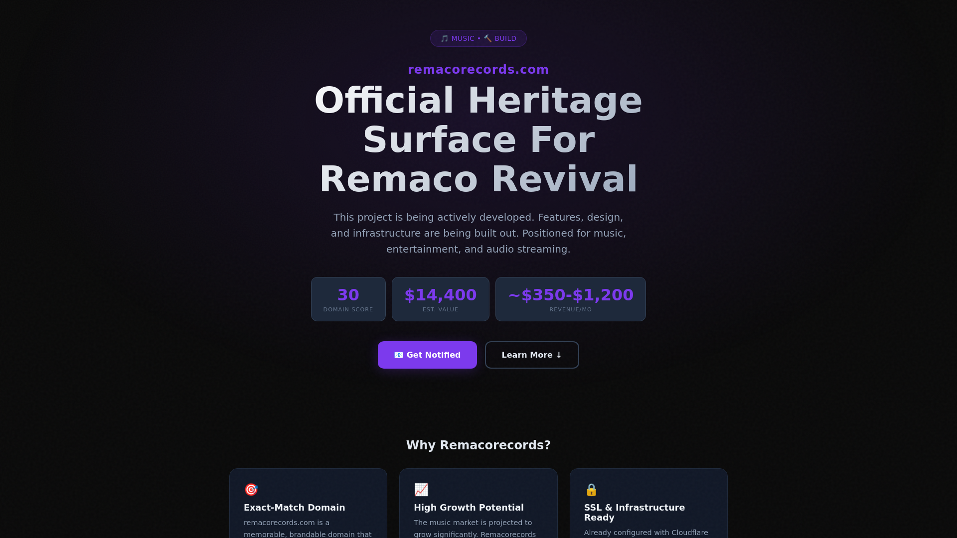 website screenshot of https://remacorecords.com/
