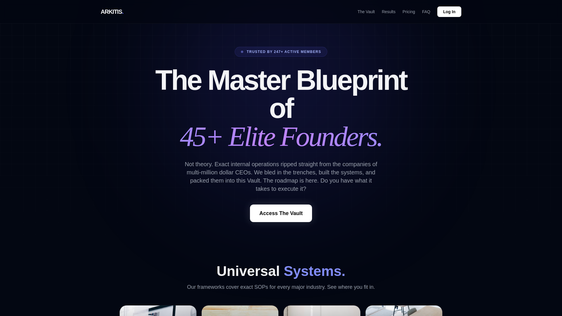 website screenshot of https://arkitis.com