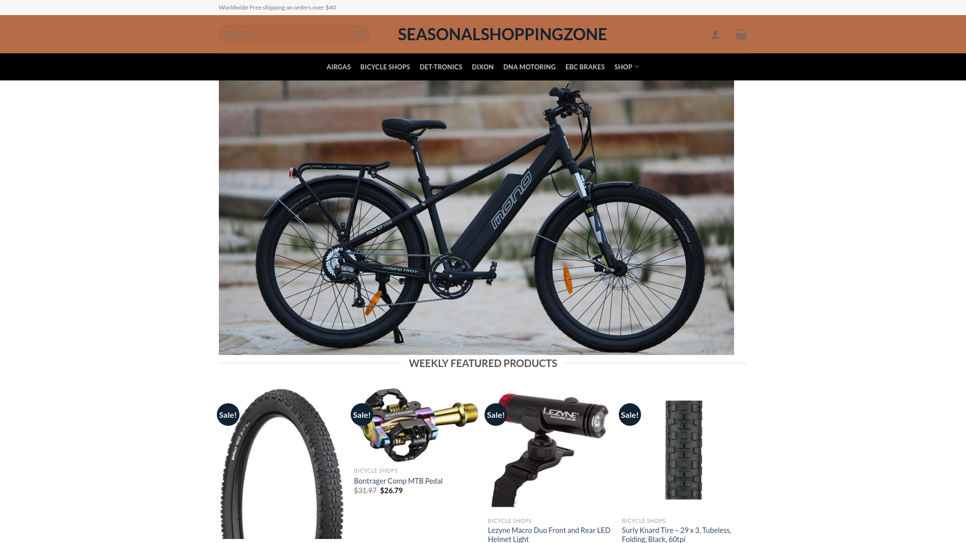 website screenshot of http://seasonalshoppingzone.com/
