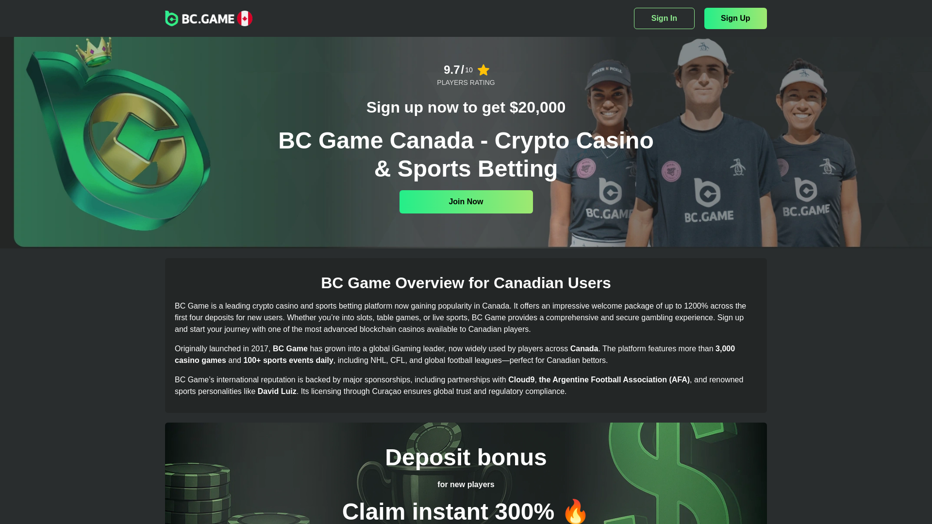 website screenshot of https://bcgamecanada.com