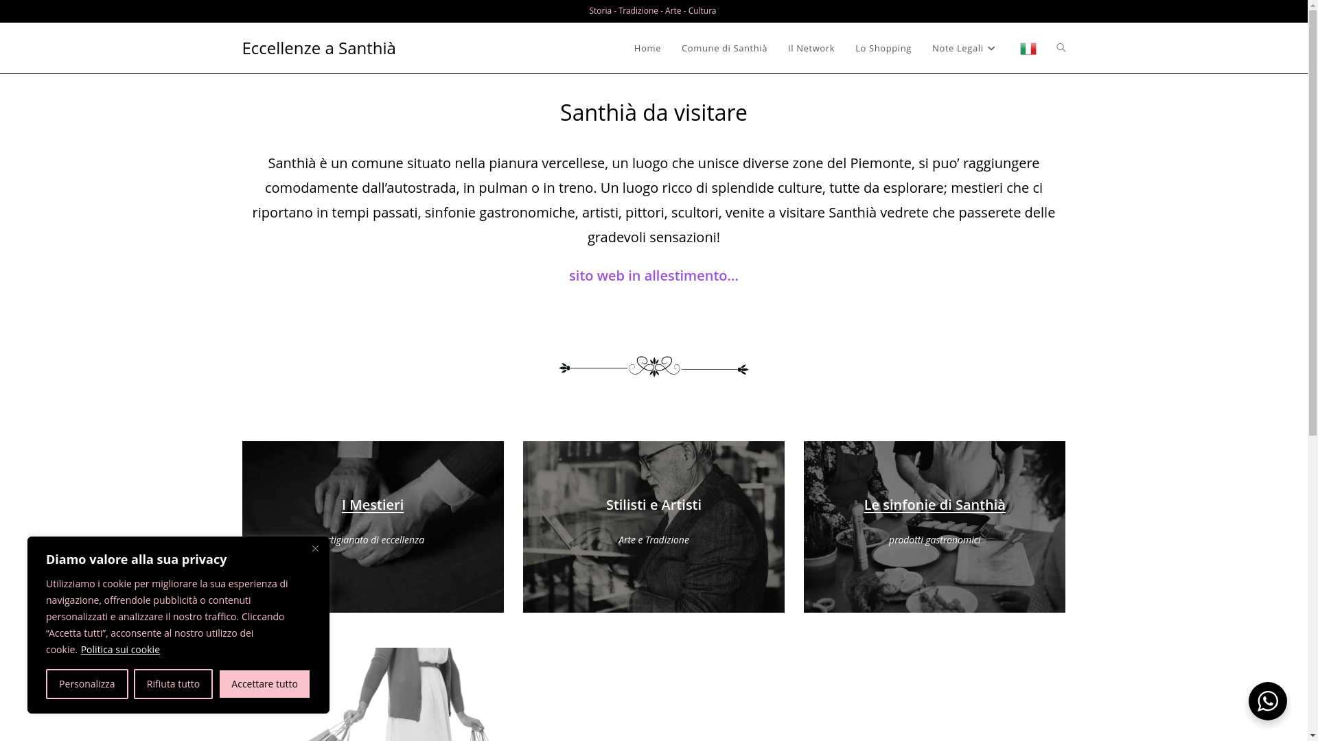 website screenshot of https://eccellenzeasanthia.it/