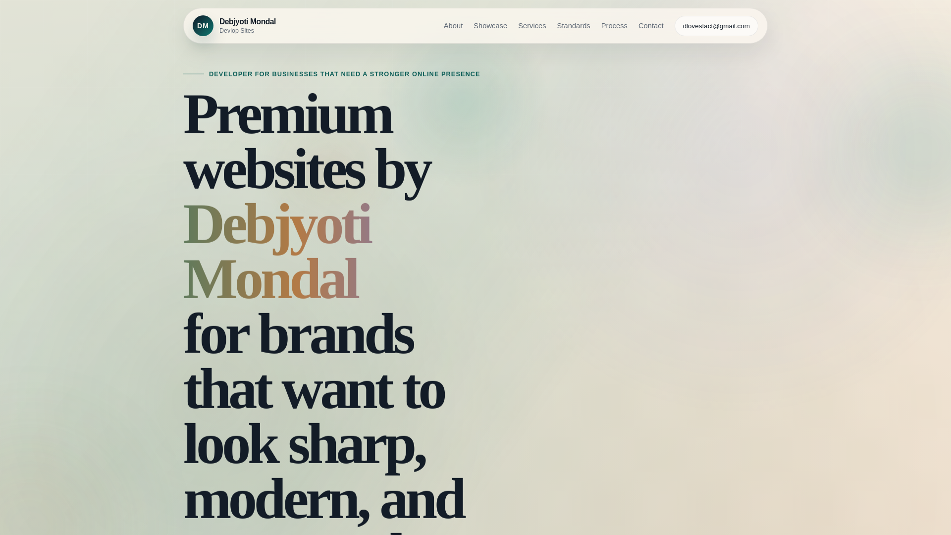 website screenshot of https://devlopsites.in/