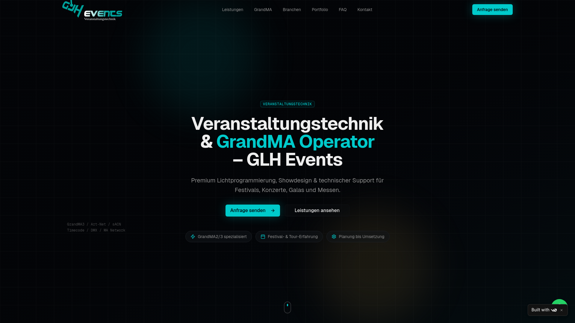 website screenshot of https://glh-veranstaltungstechnik.de