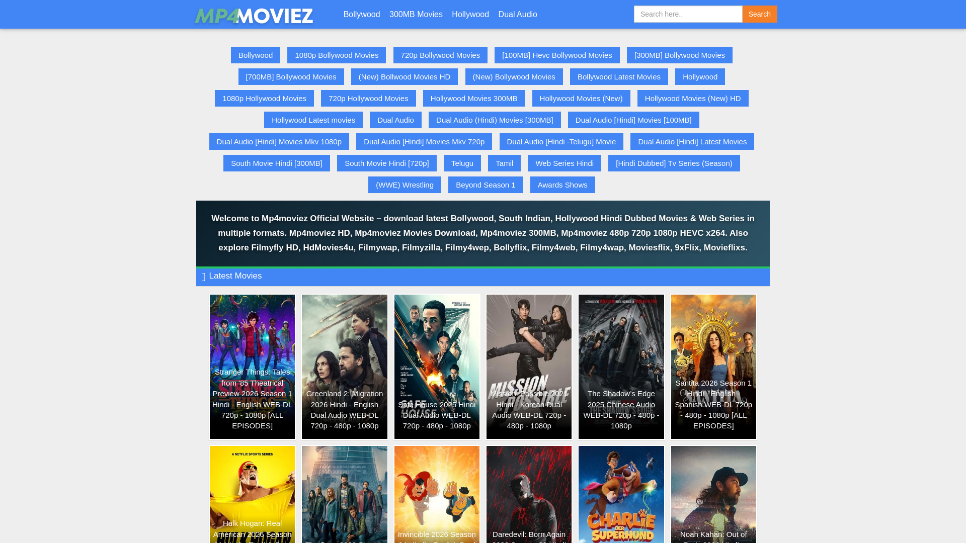 website screenshot of https://mp4moviesformobiles.com/