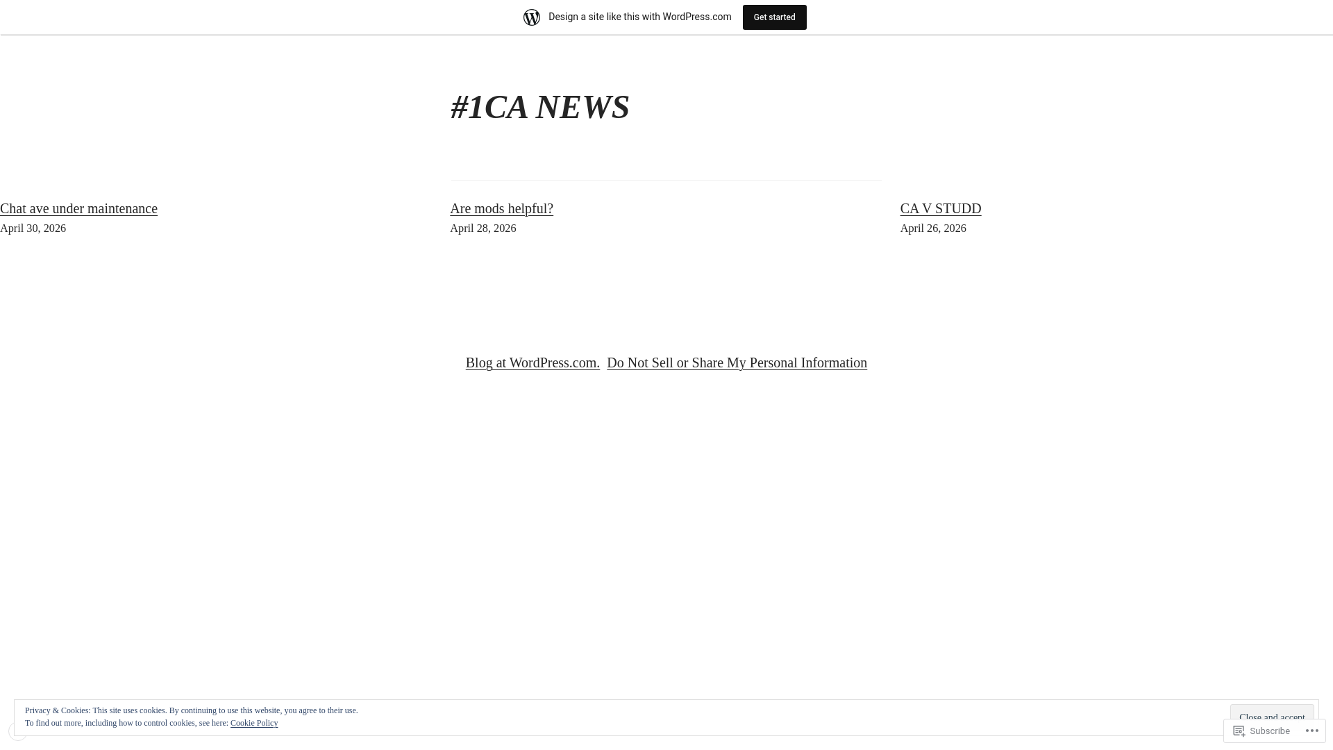 website screenshot of https://1chataveunenews.wordpress.com/