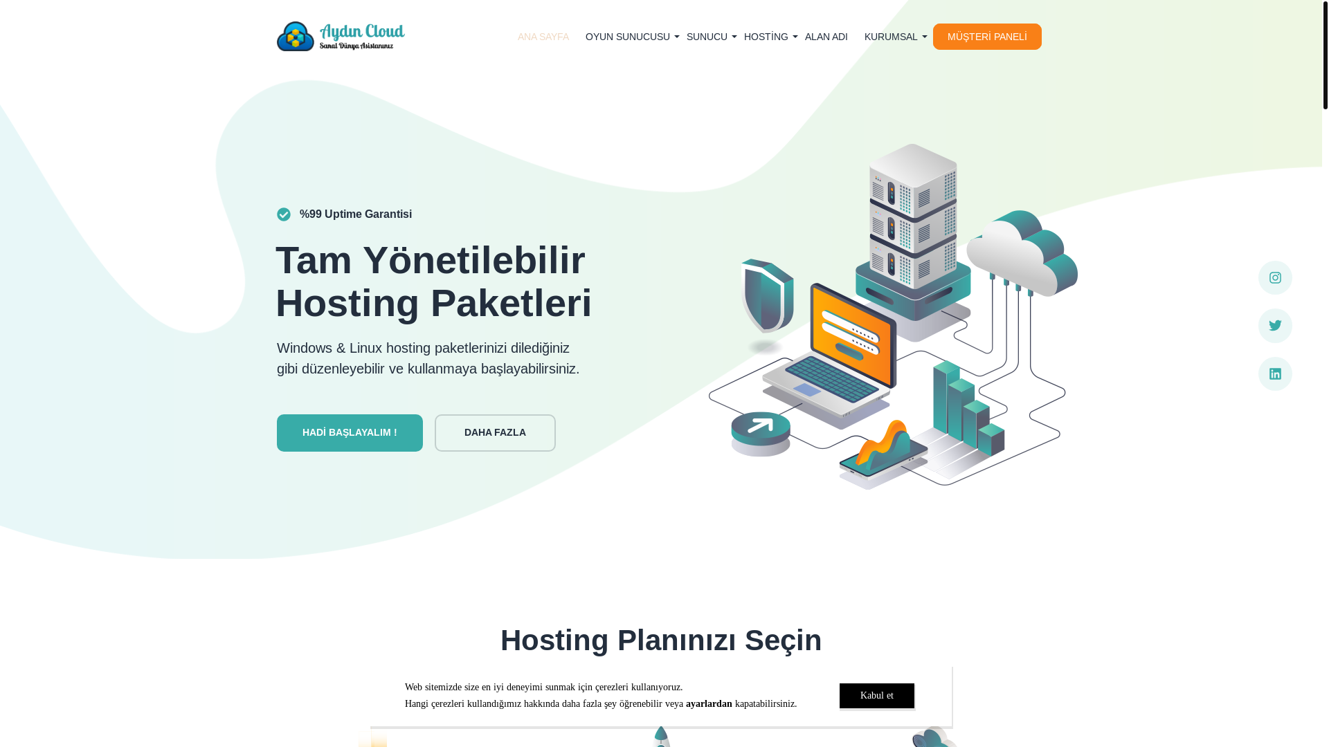 website screenshot of https://aydincloud.com