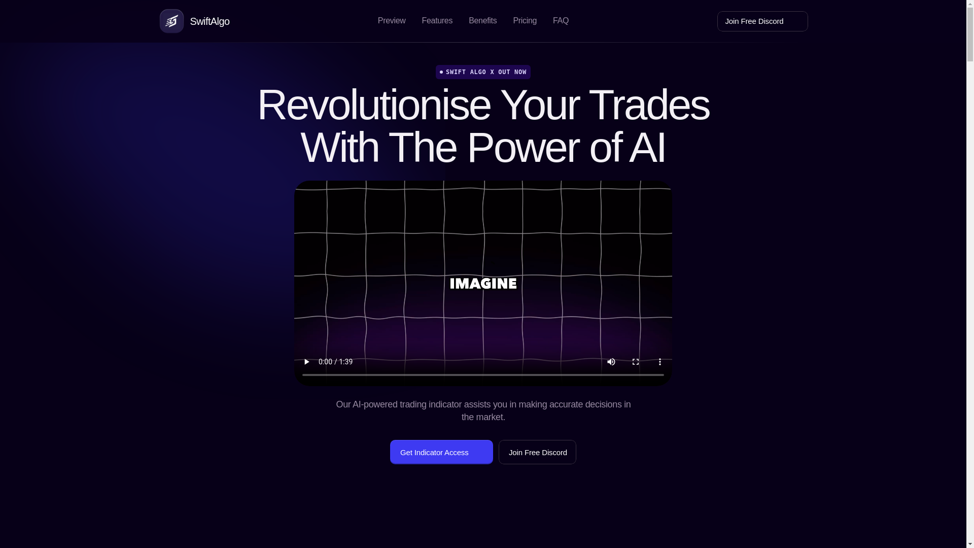 website screenshot of https://www.swiftalgo.net/
