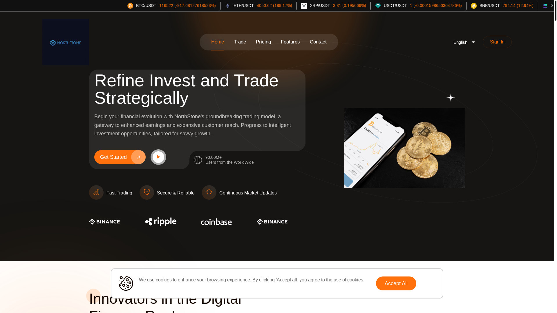website screenshot of https://northston.website/