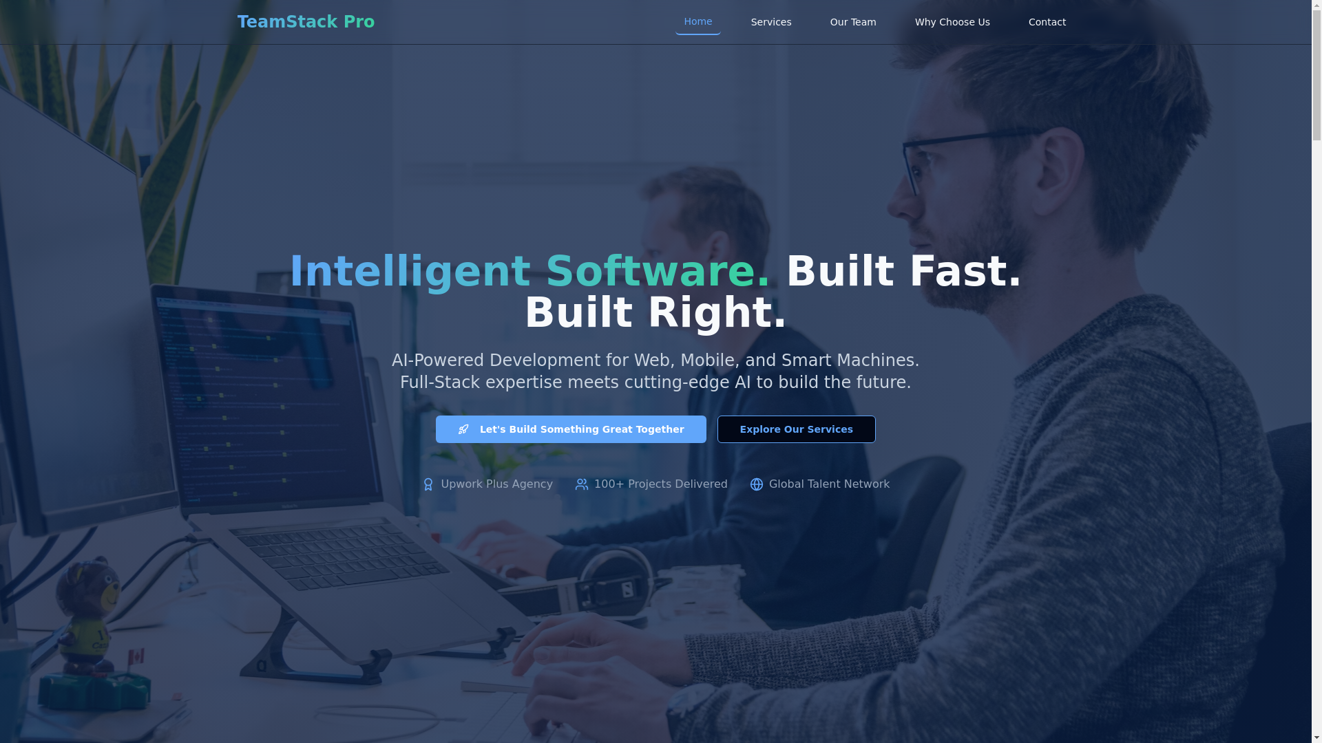 website screenshot of https://teamstackpro.com/