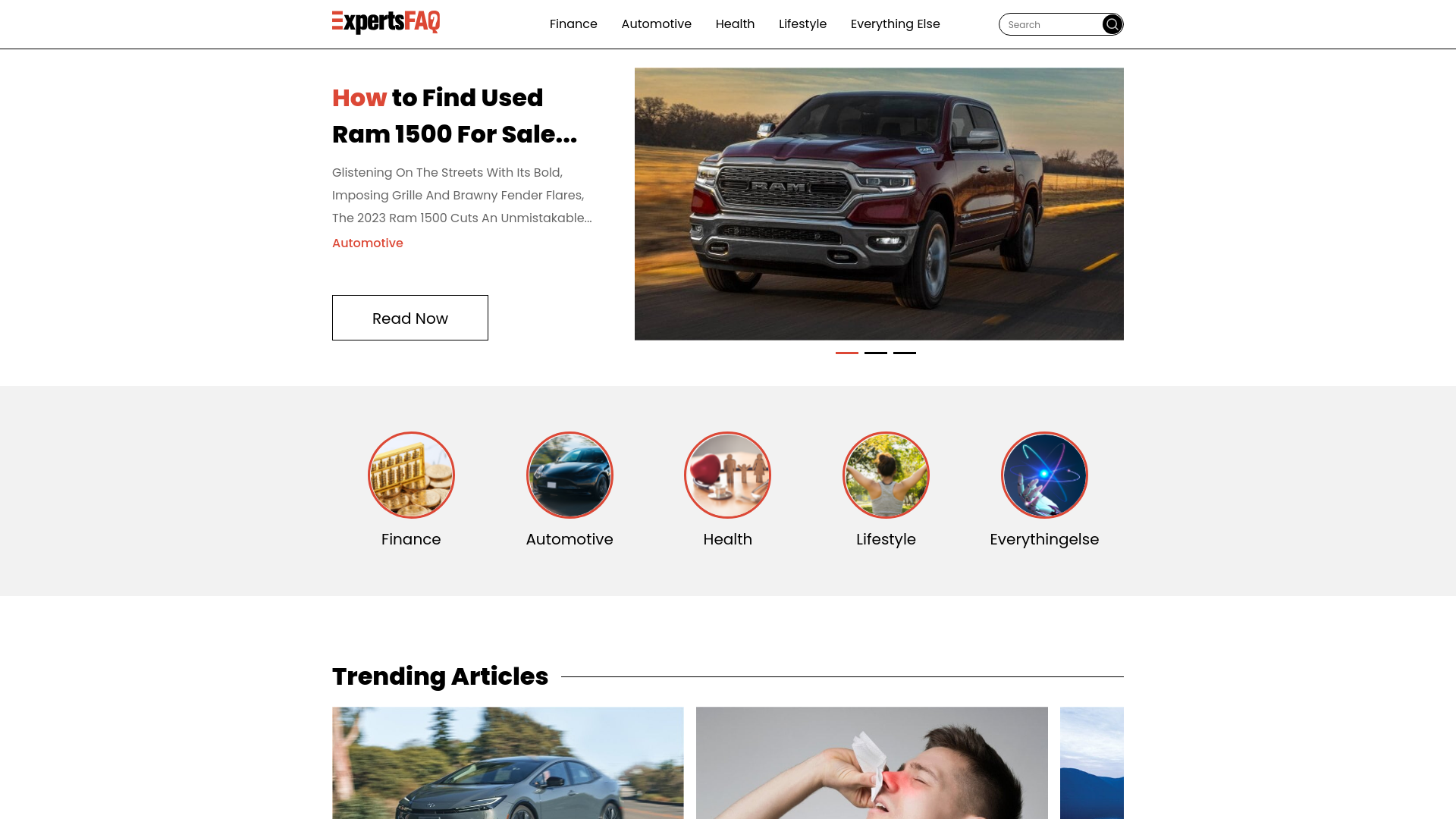 website screenshot of https://expertsfaq.com/