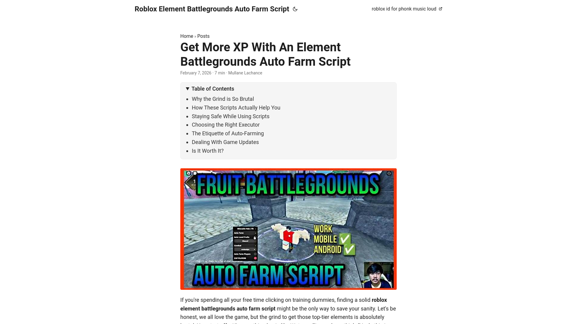 website screenshot of https://roblox-element-battlegrounds-auto-farm-script.pages.dev/