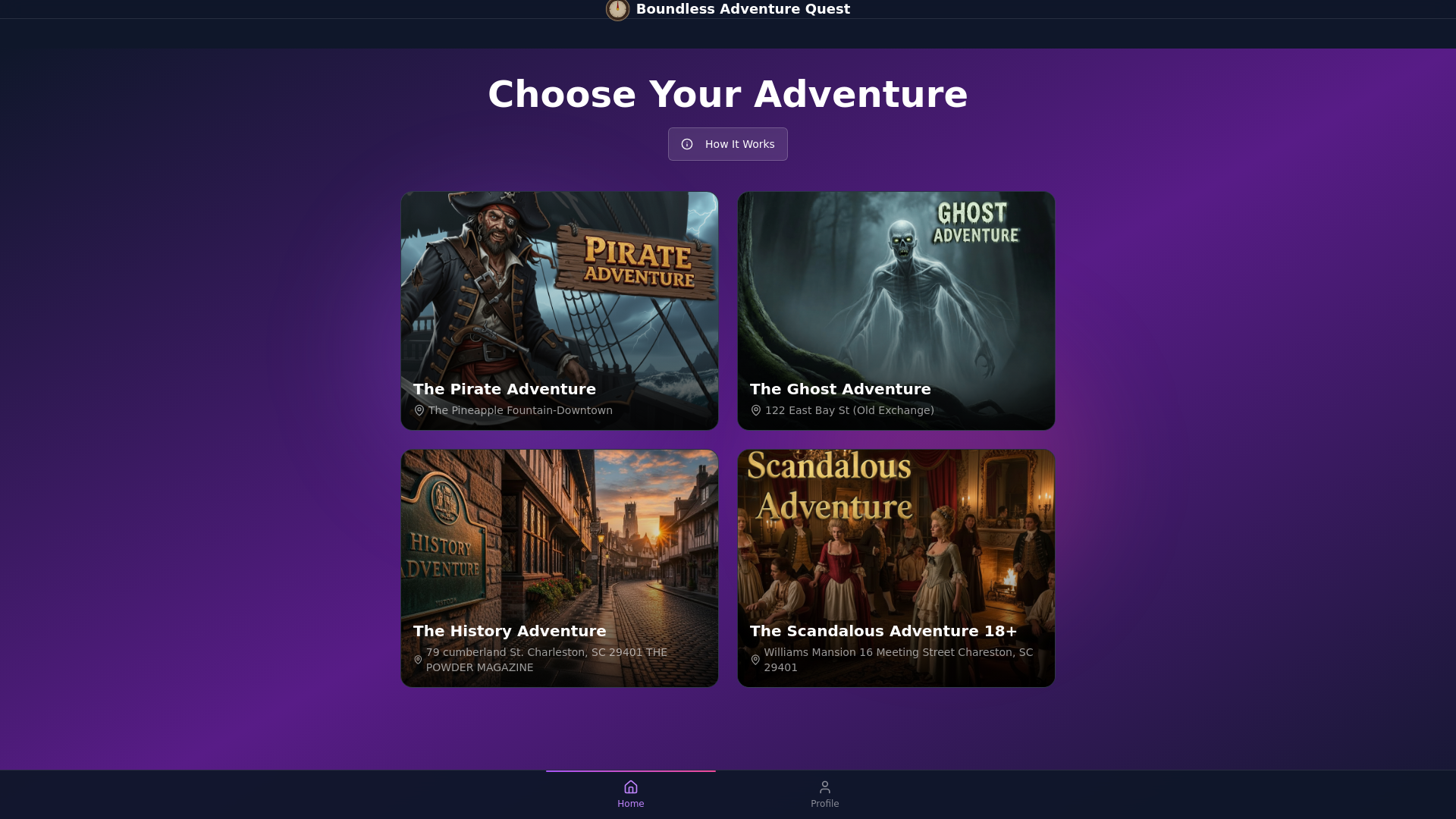 website screenshot of https://boundlessoutdoorquest.app