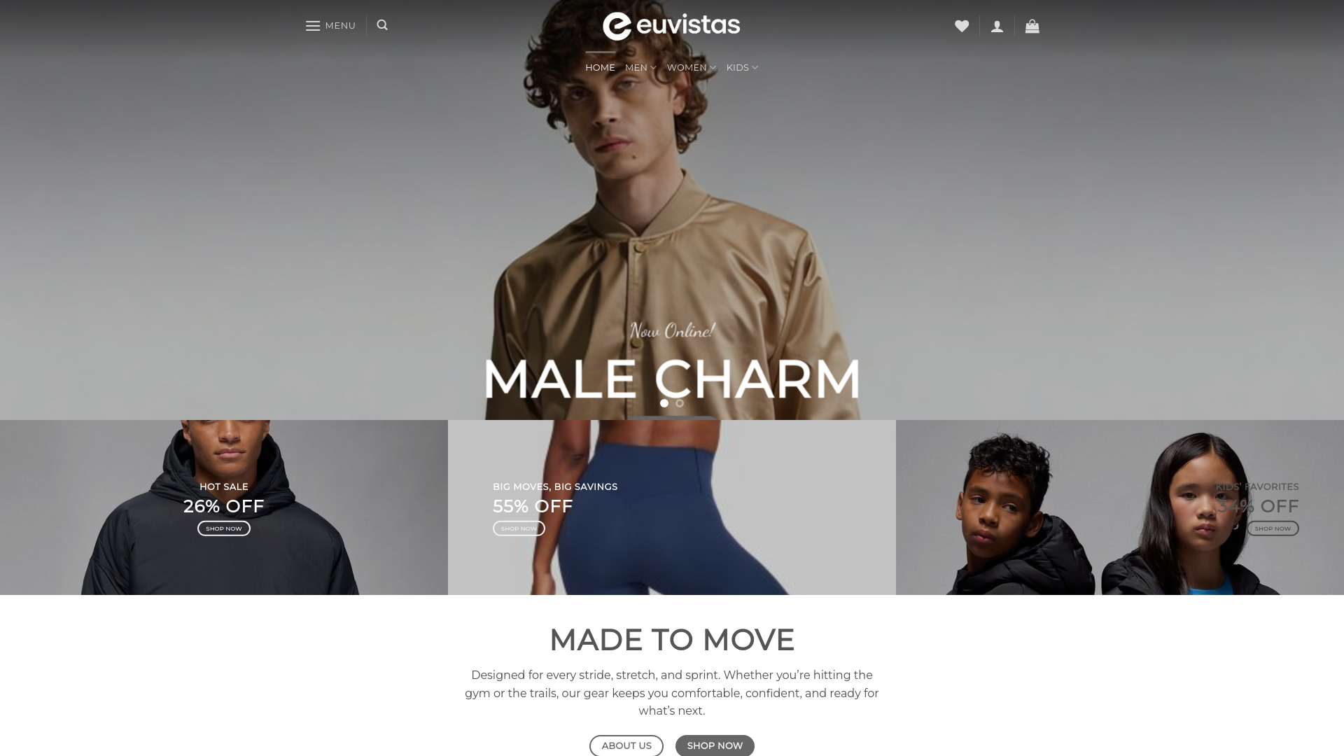 website screenshot of https://euvistas.com/