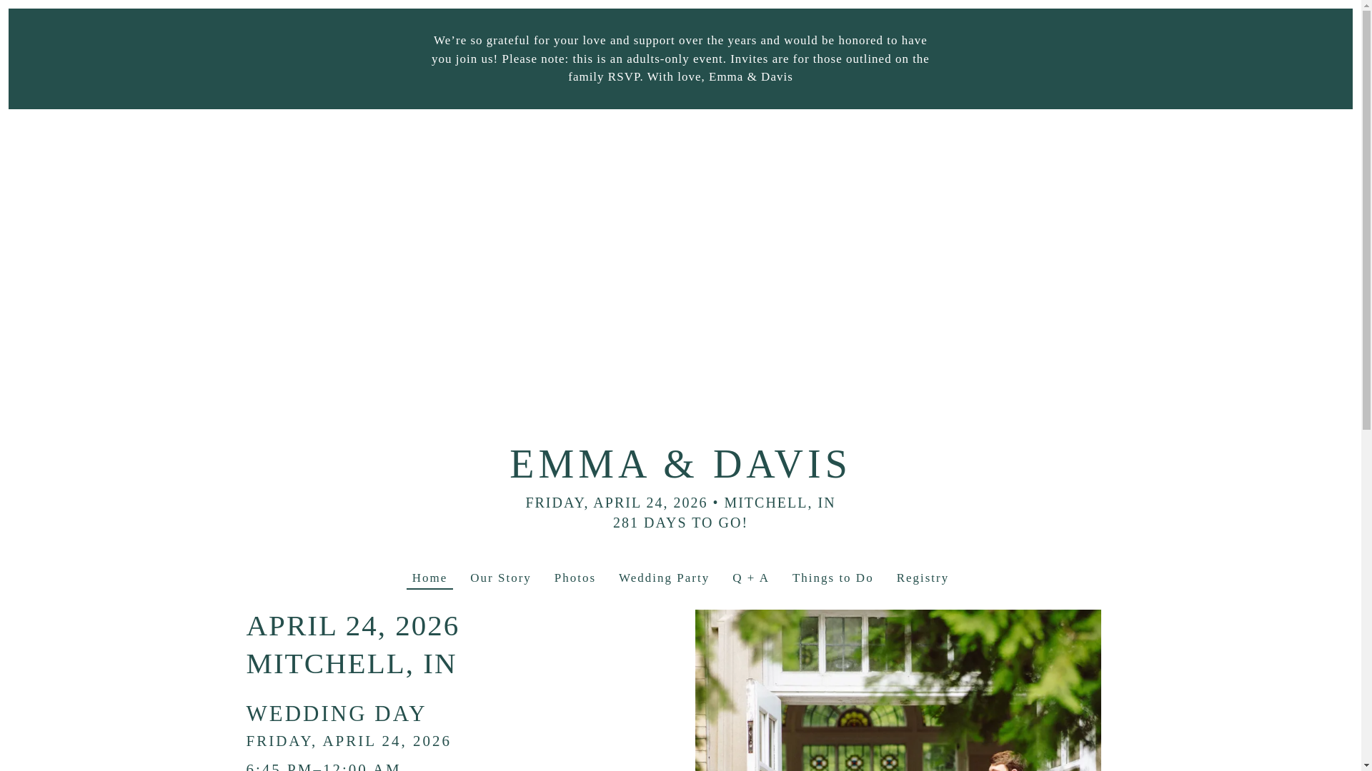 website screenshot of https://davislovesemma.com/