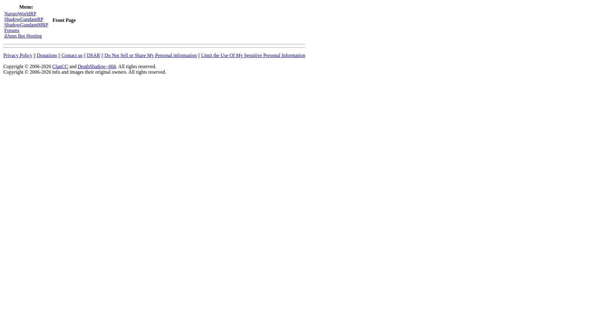website screenshot of https://shadowkitsune.net/