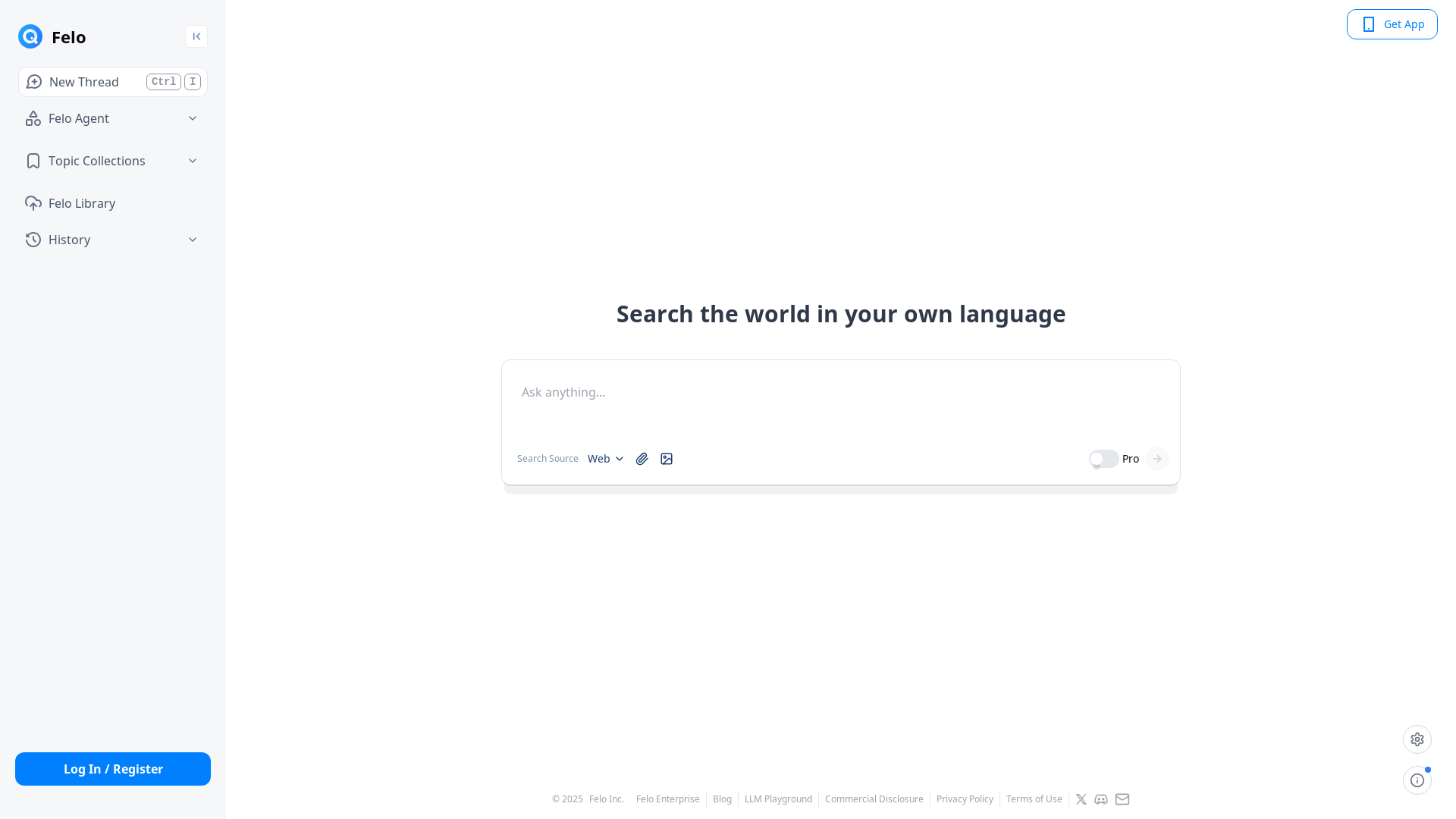 website screenshot of https://felo.ai