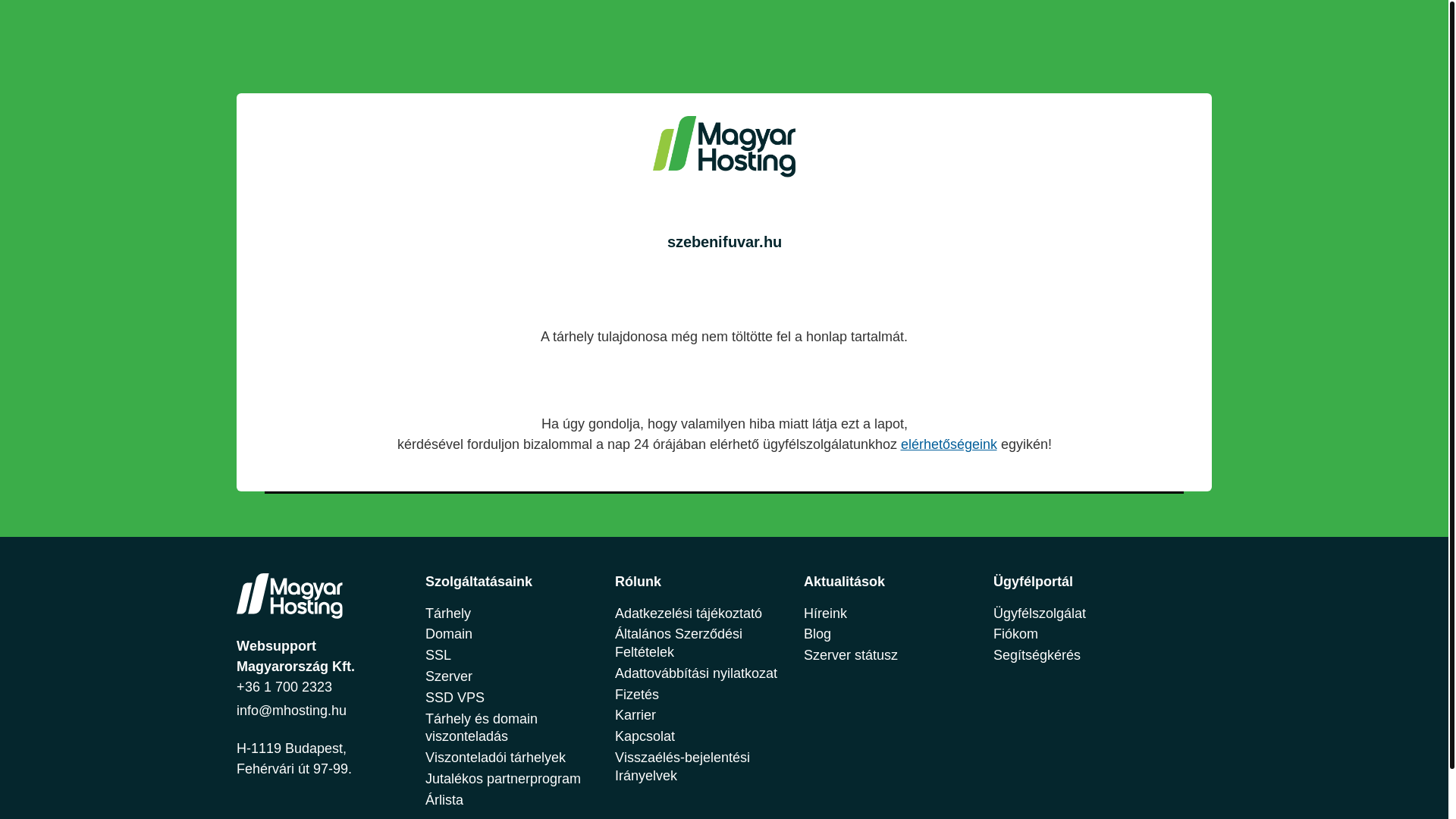 website screenshot of https://szebenifuvar.hu/