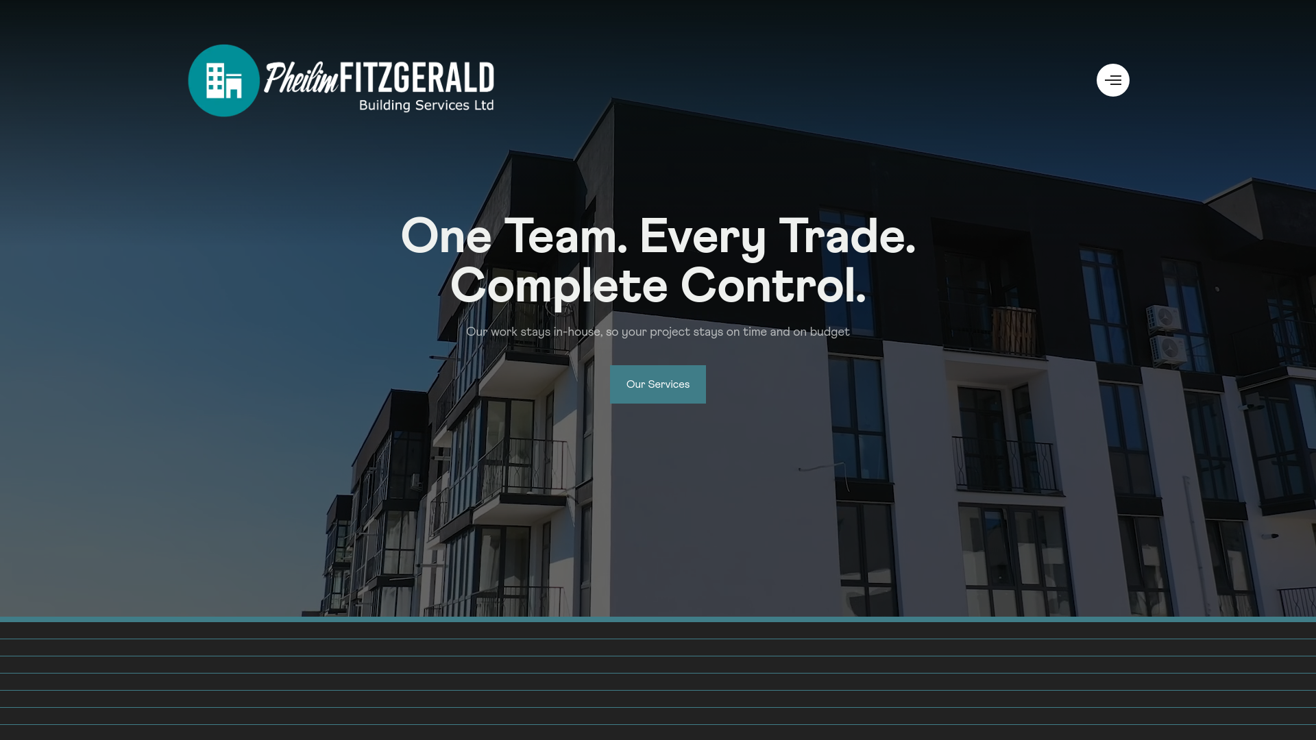 website screenshot of https://pfbuild.ie/