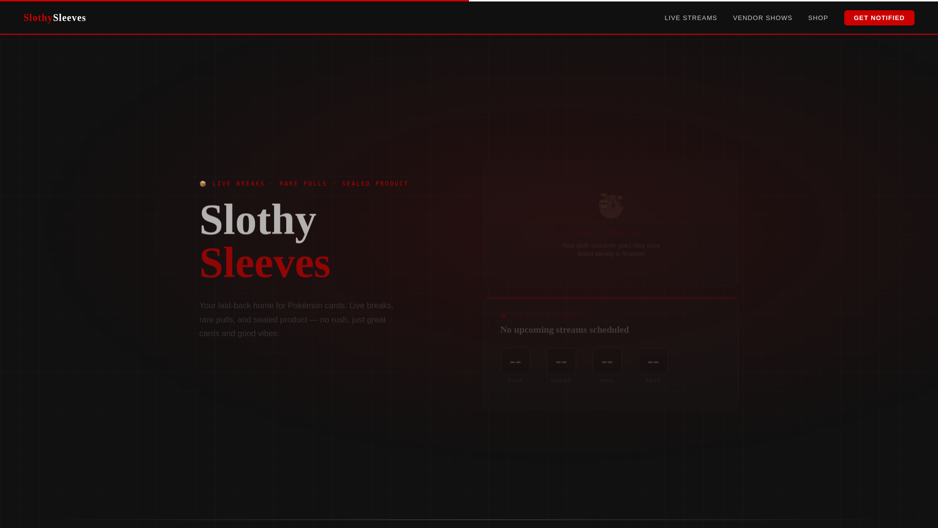 website screenshot of https://slothysleeves.pages.dev/