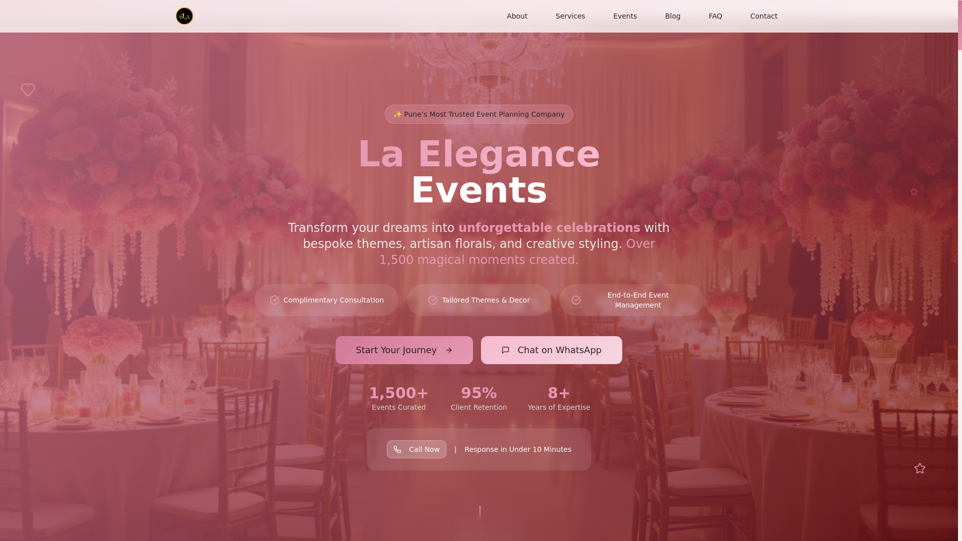 website screenshot of https://la-elegance.in/