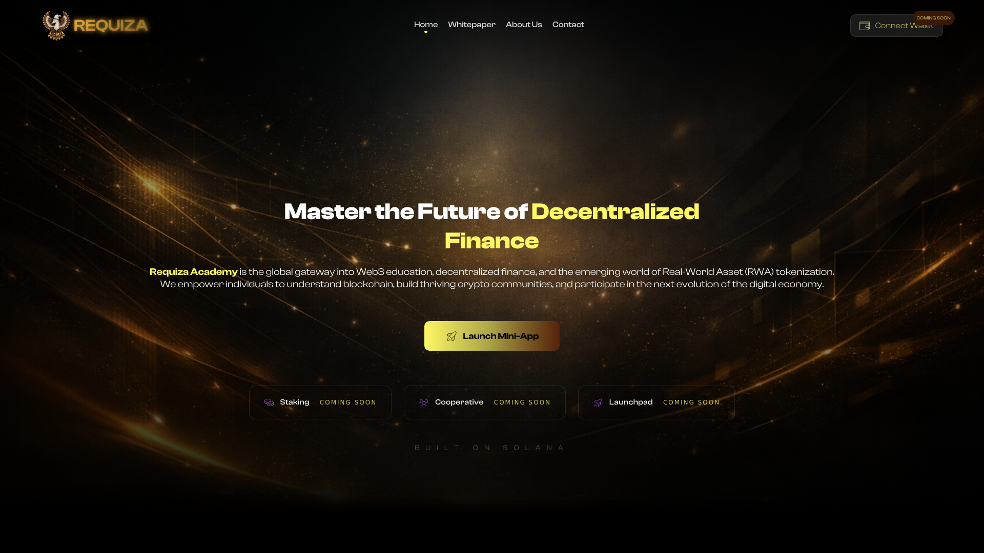 website screenshot of https://requizaempire.io/