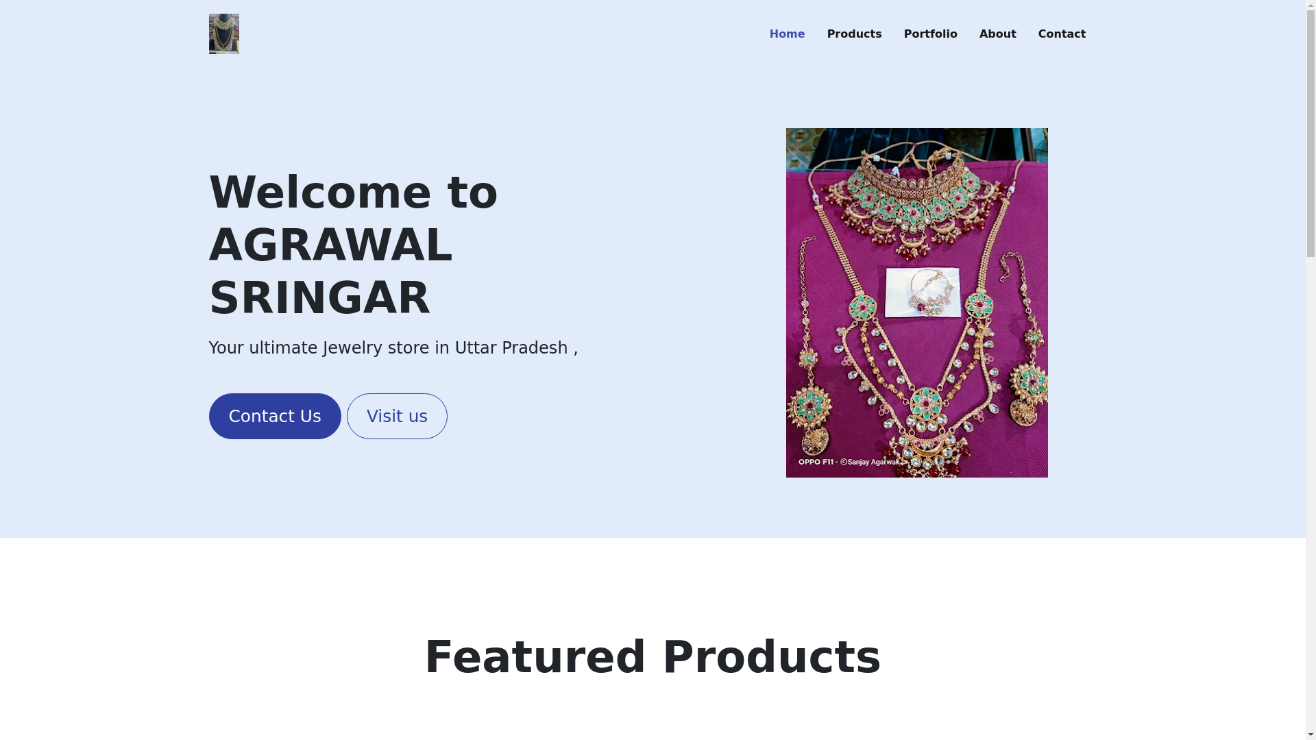 website screenshot of https://agrawalsringar.co.in/