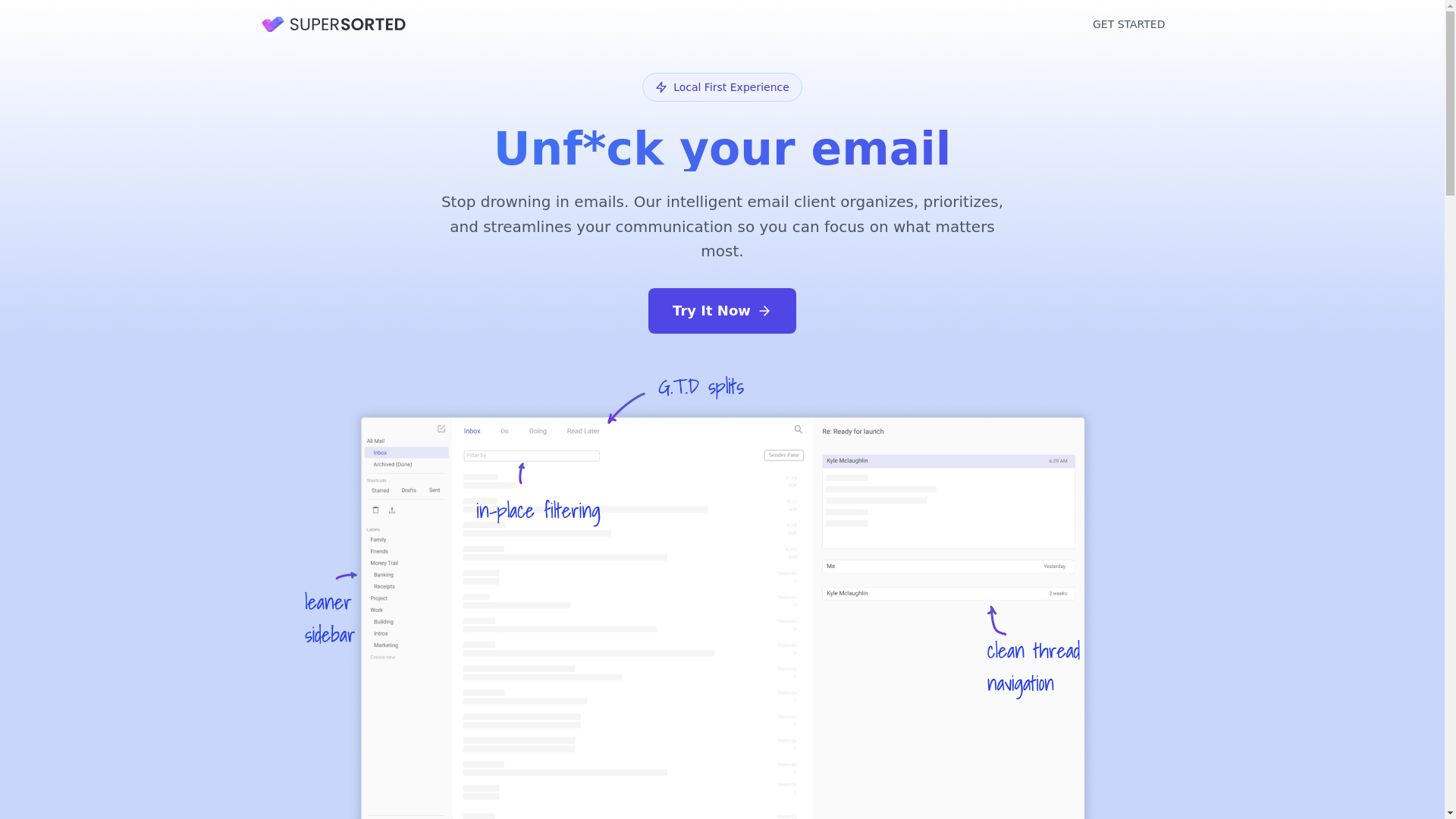 website screenshot of https://supersorted-landing.pages.dev/