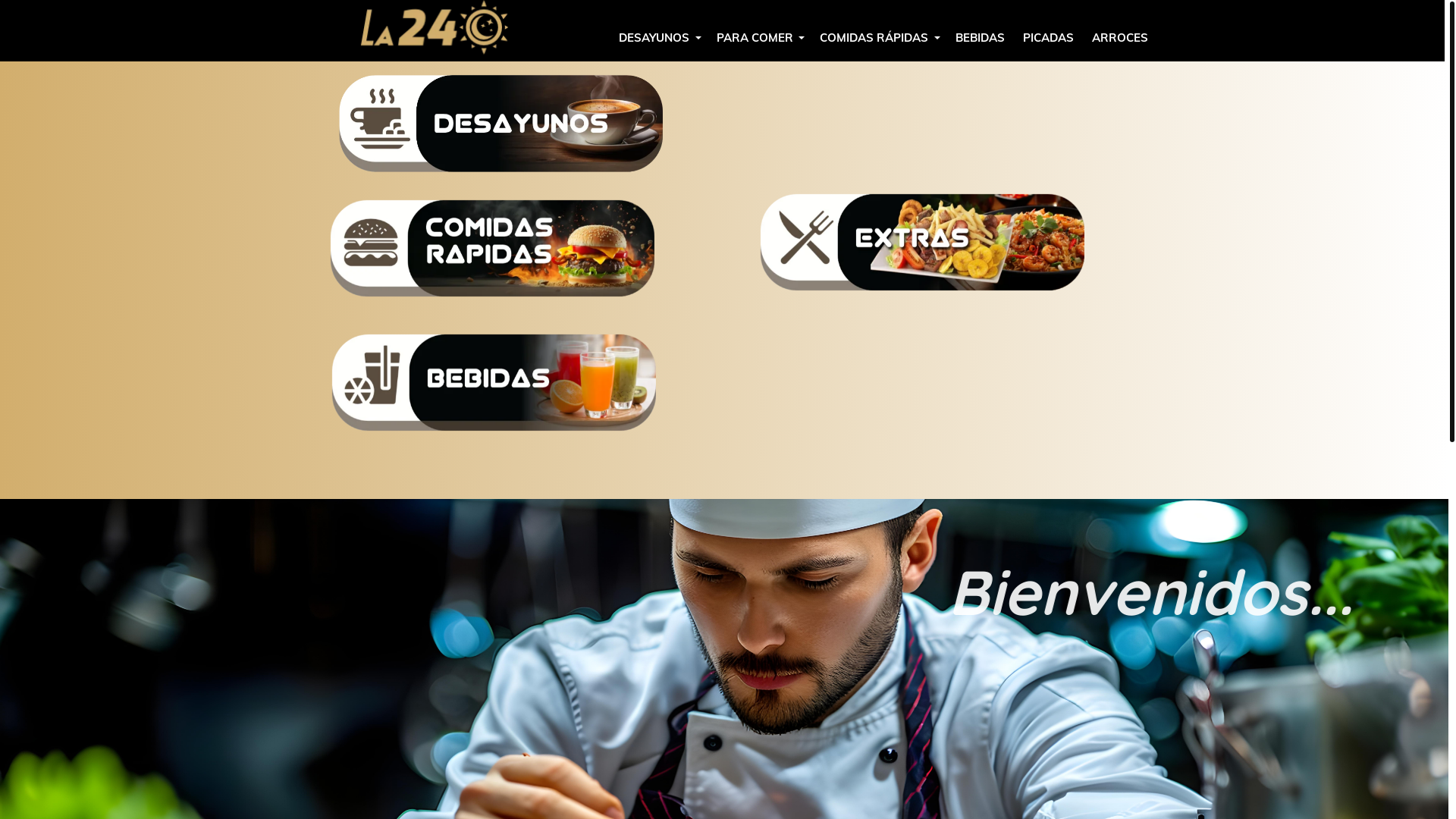 website screenshot of https://la24panaderia.com/
