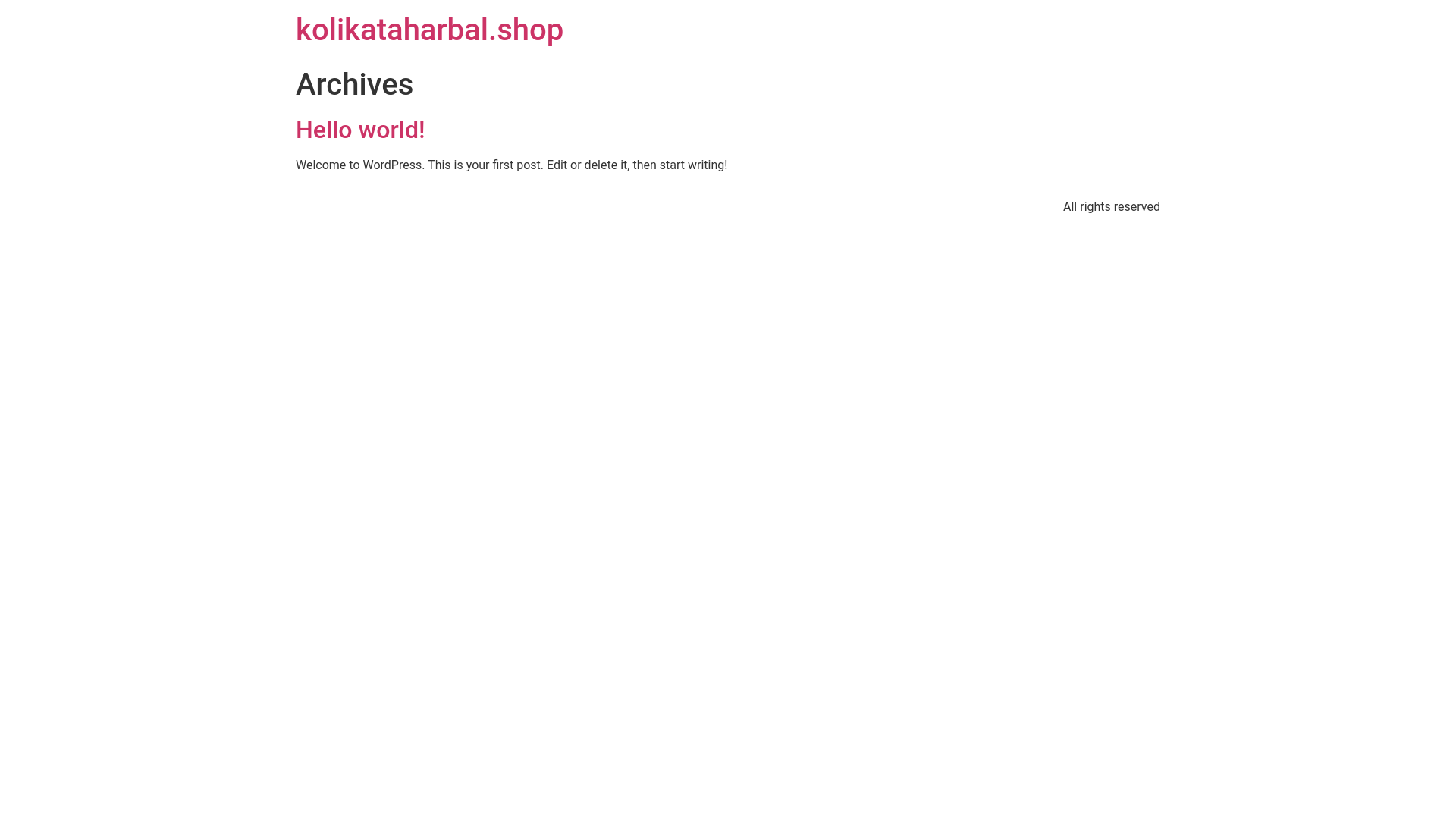 website screenshot of https://kolikataharbal.shop/