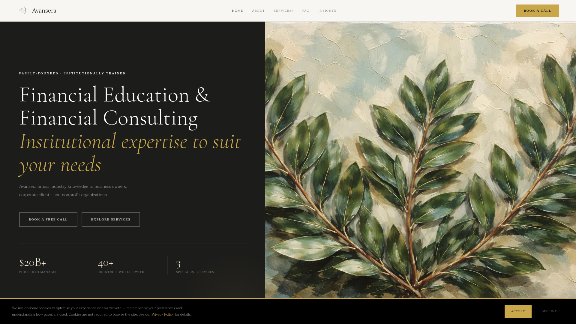 website screenshot of https://avanseragroup.com/