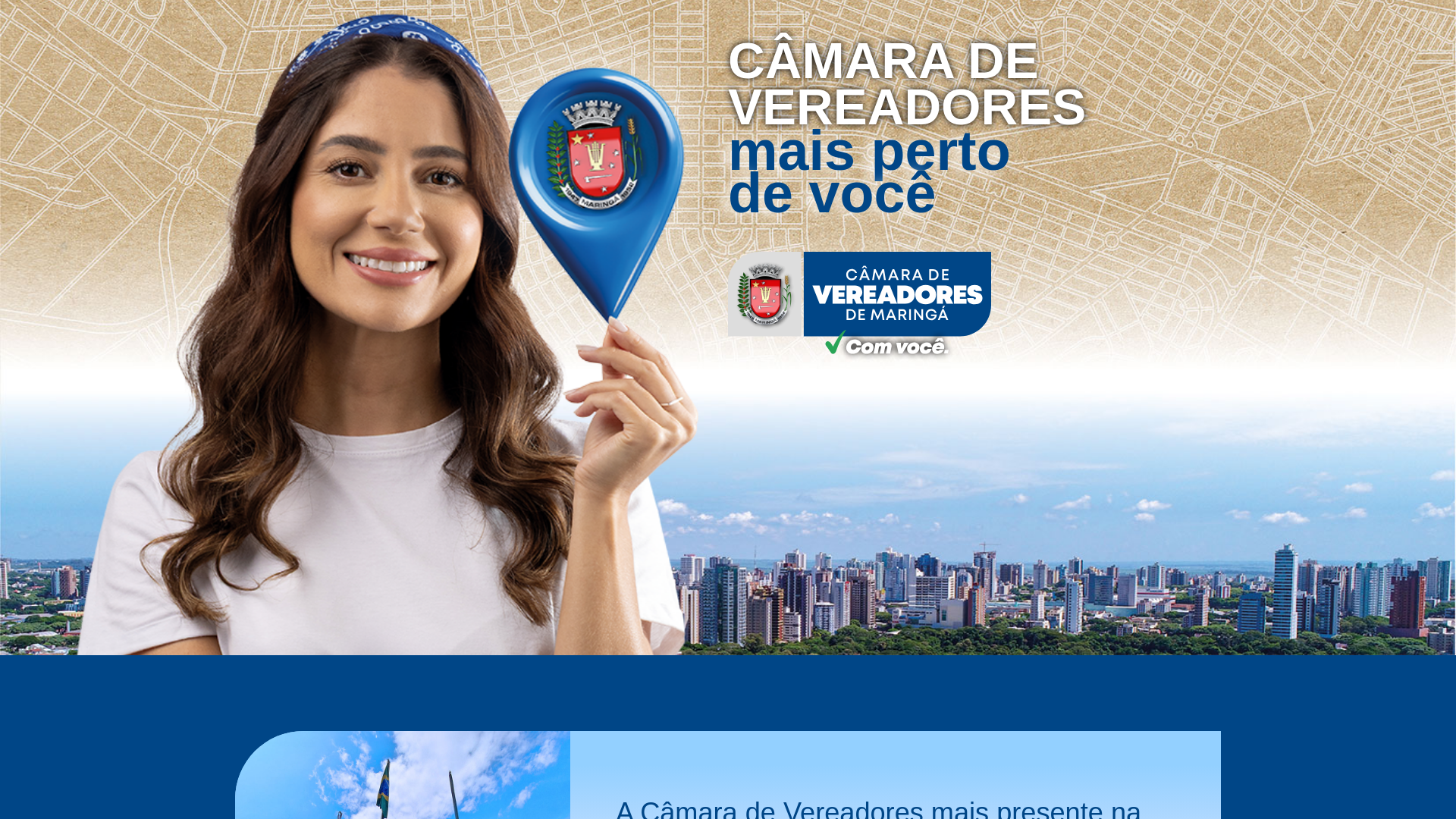 website screenshot of https://camarademaringacomvoce.com.br/