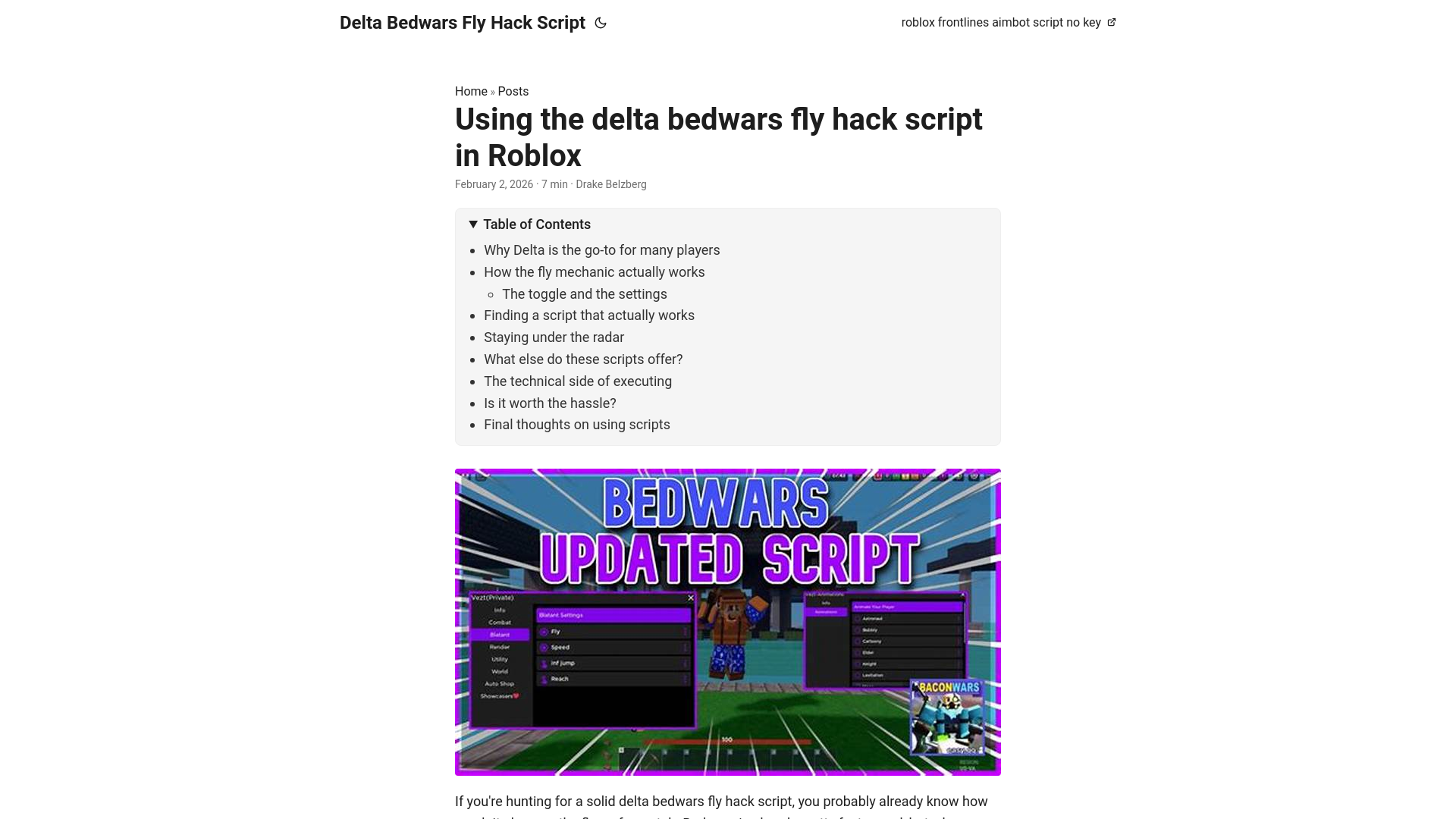 website screenshot of https://delta-bedwars-fly-hack-script.pages.dev/