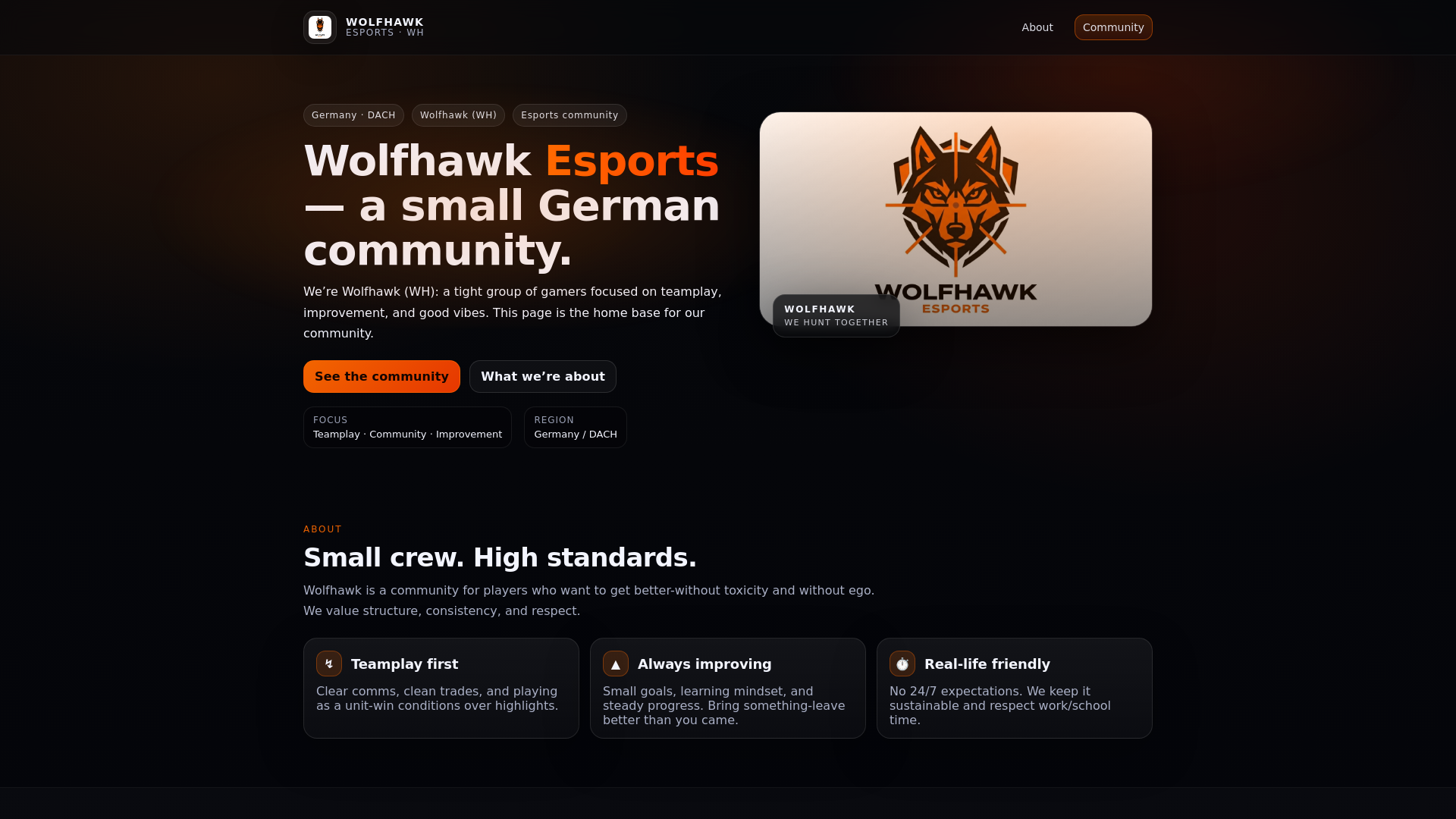 website screenshot of https://wh-esports.pages.dev/