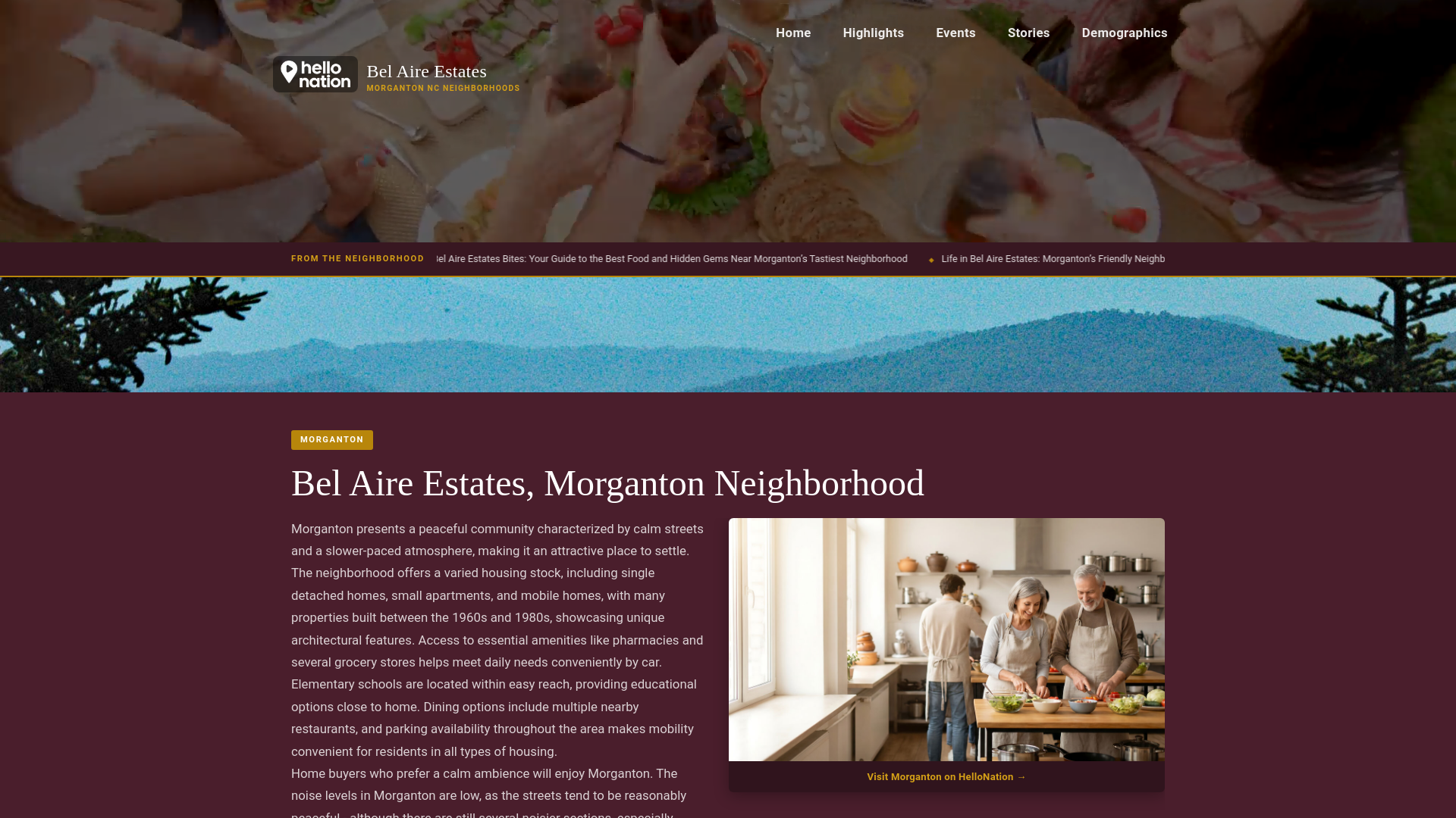 website screenshot of https://belaireestatesneighborhood.org/