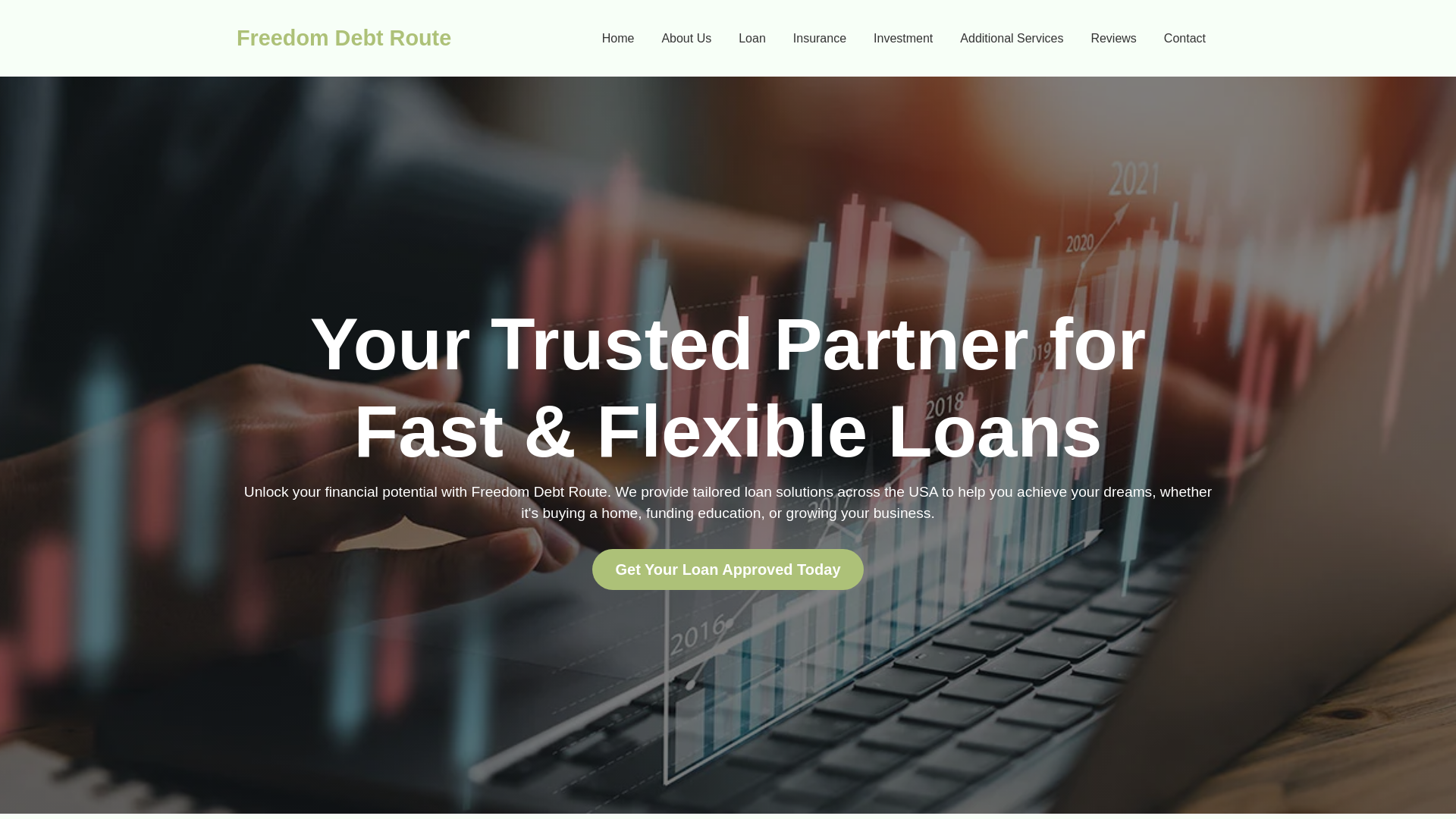 website screenshot of https://freedomdebtroute.info/
